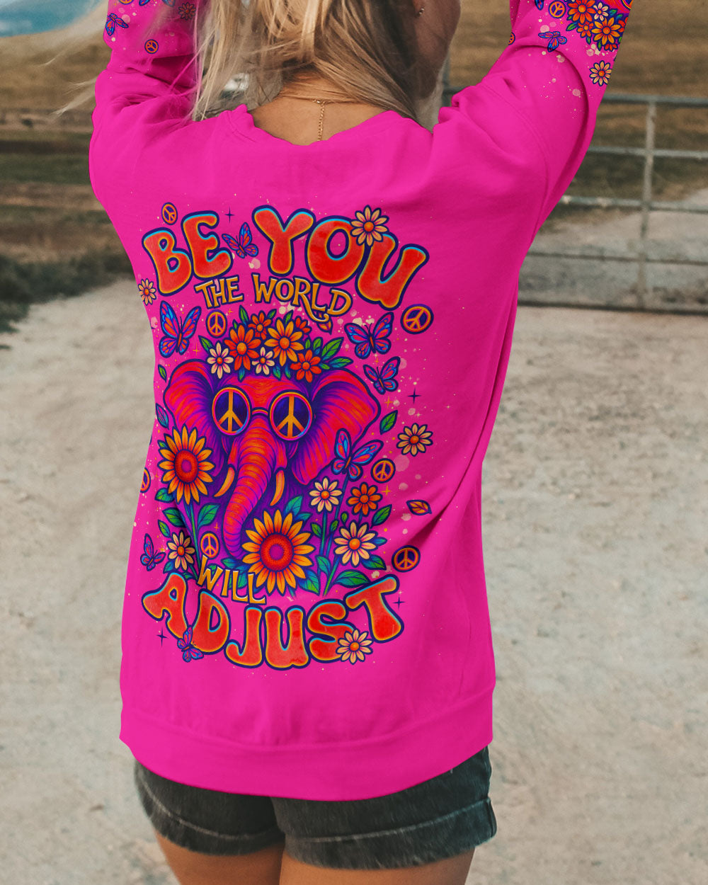 BE YOU THE WORLD WILL ADJUST ELEPHANT ALL OVER PRINT - TLNT0406253