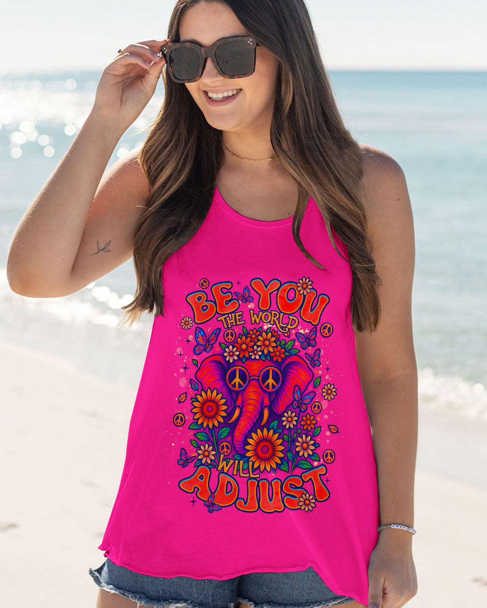BE YOU THE WORLD WILL ADJUST ELEPHANT ALL OVER PRINT - TLNT0406253