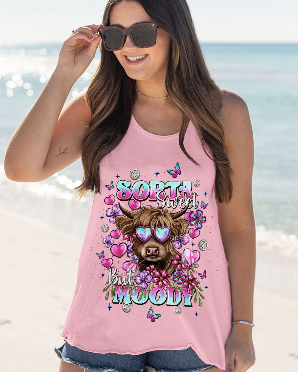 SORTA SWEET BUT MOODY COW ALL OVER PRINT  - TLNT0408253