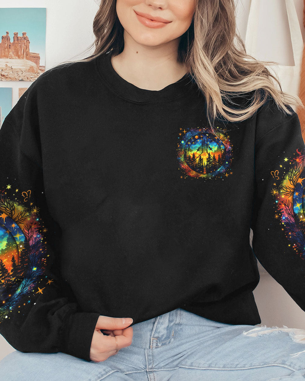 PEACE Y'ALL FOREST COLORFUL ALL OVER PRINT - TLNT0507233