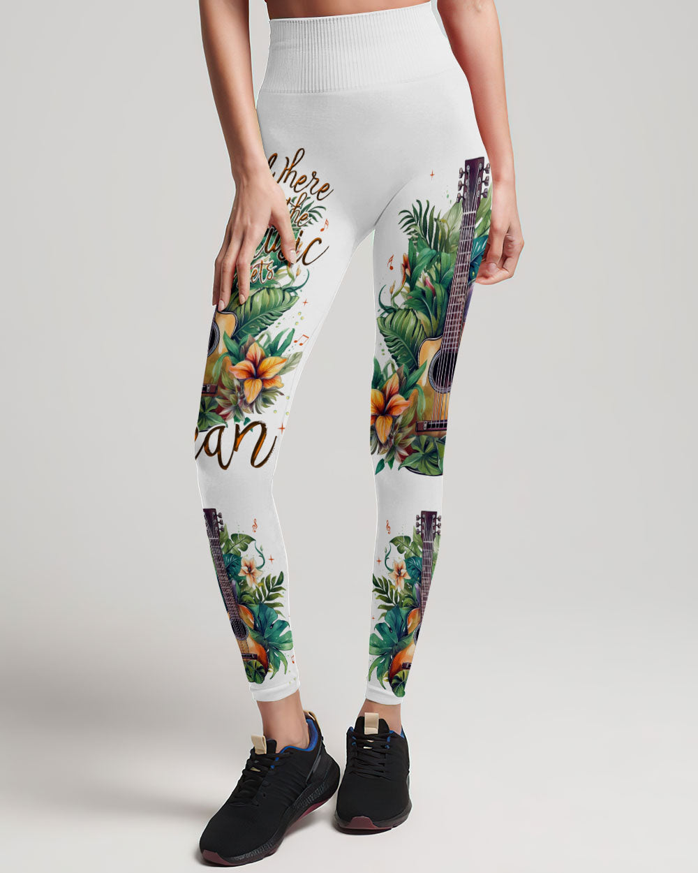 FIND ME WHERE THE MUSIC MEETS THE OCEAN GUITAR TROPICAL ALL OVER PRINT - TLNT0706231