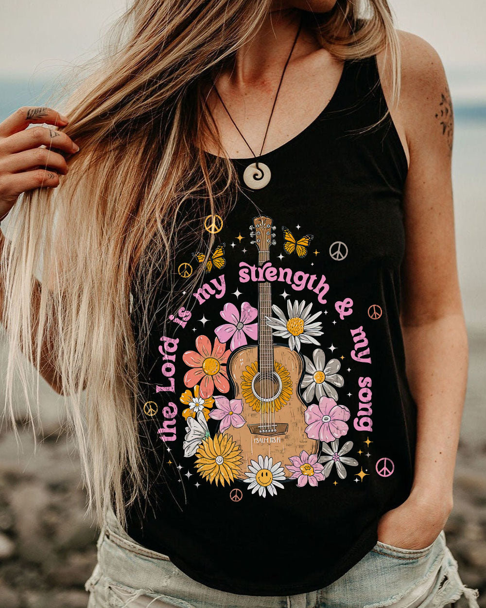 THE LORD IS MY STRENGTH GUITAR ALL OVER PRINT - TLNT0808231