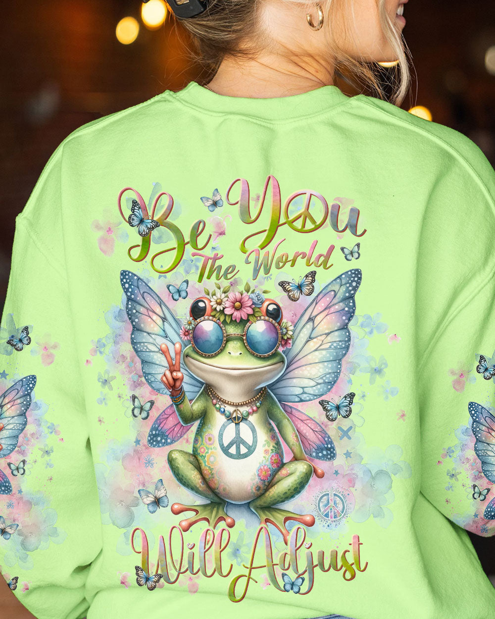 BE YOU THE WORLD WILL ADJUST FROG WINGS ALL OVER PRINT - TLNT0812233