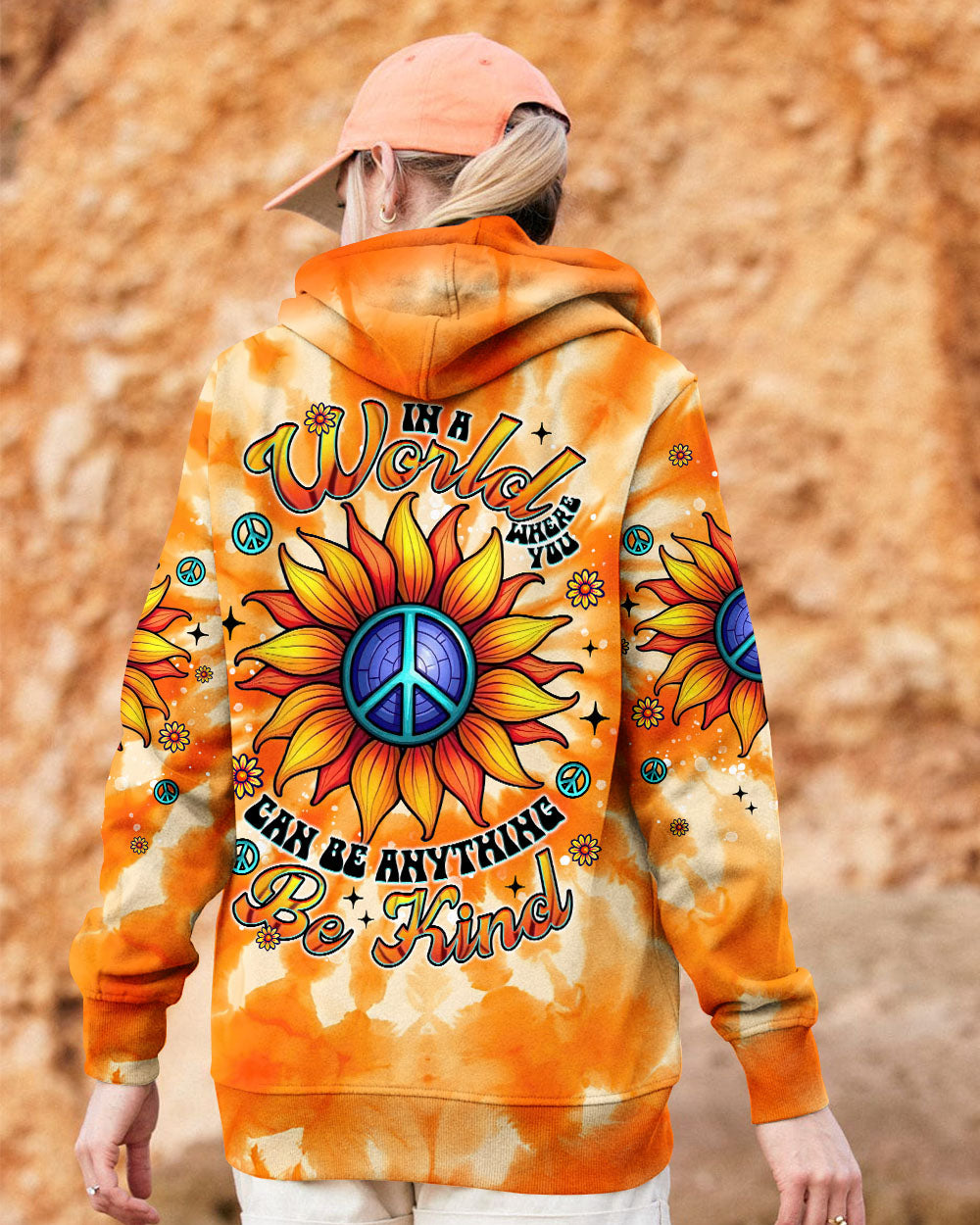 BE KIND SUNFLOWER TIE DYE ALL OVER PRINT - TLNT1006253
