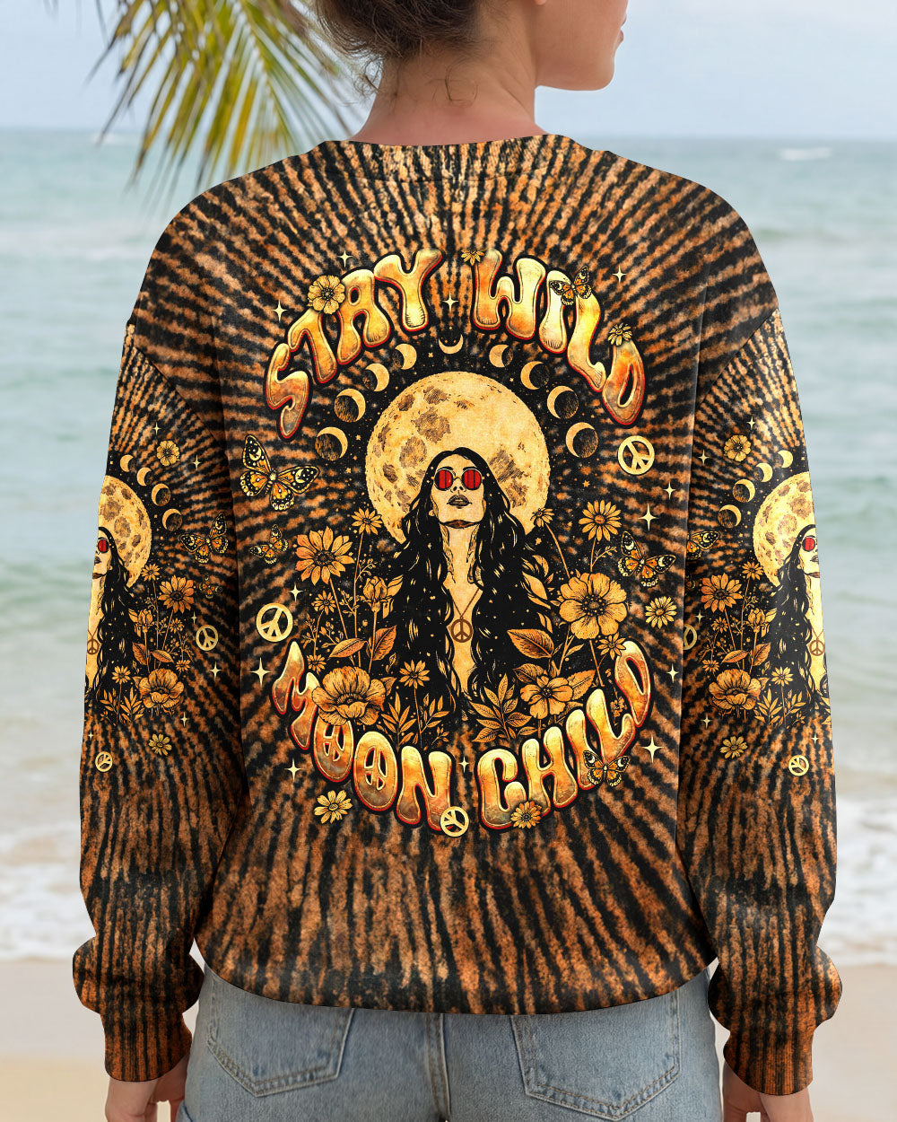 STAY WILD MOON CHILD HIPPIE GIRL SWIRL ALL OVER PRINT - TLNT1102261