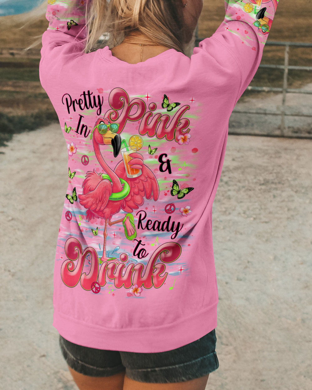 PRETTY IN PINK FLAMINGO ALL OVER PRINT - TLNT1104252