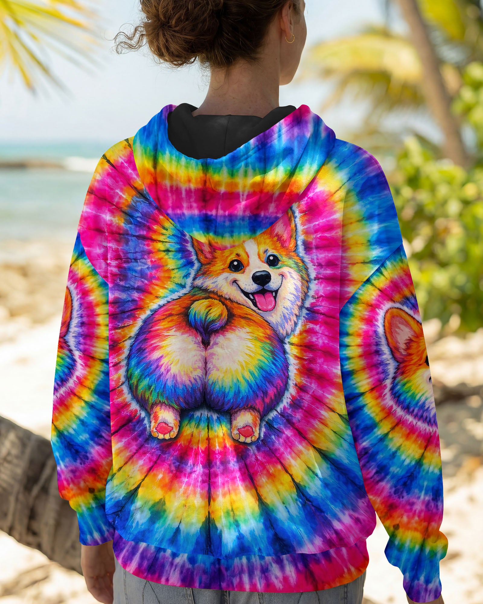 CUTE CORGI COLORFUL SWIRL ALL OVER PRINT   - TLNT1201262