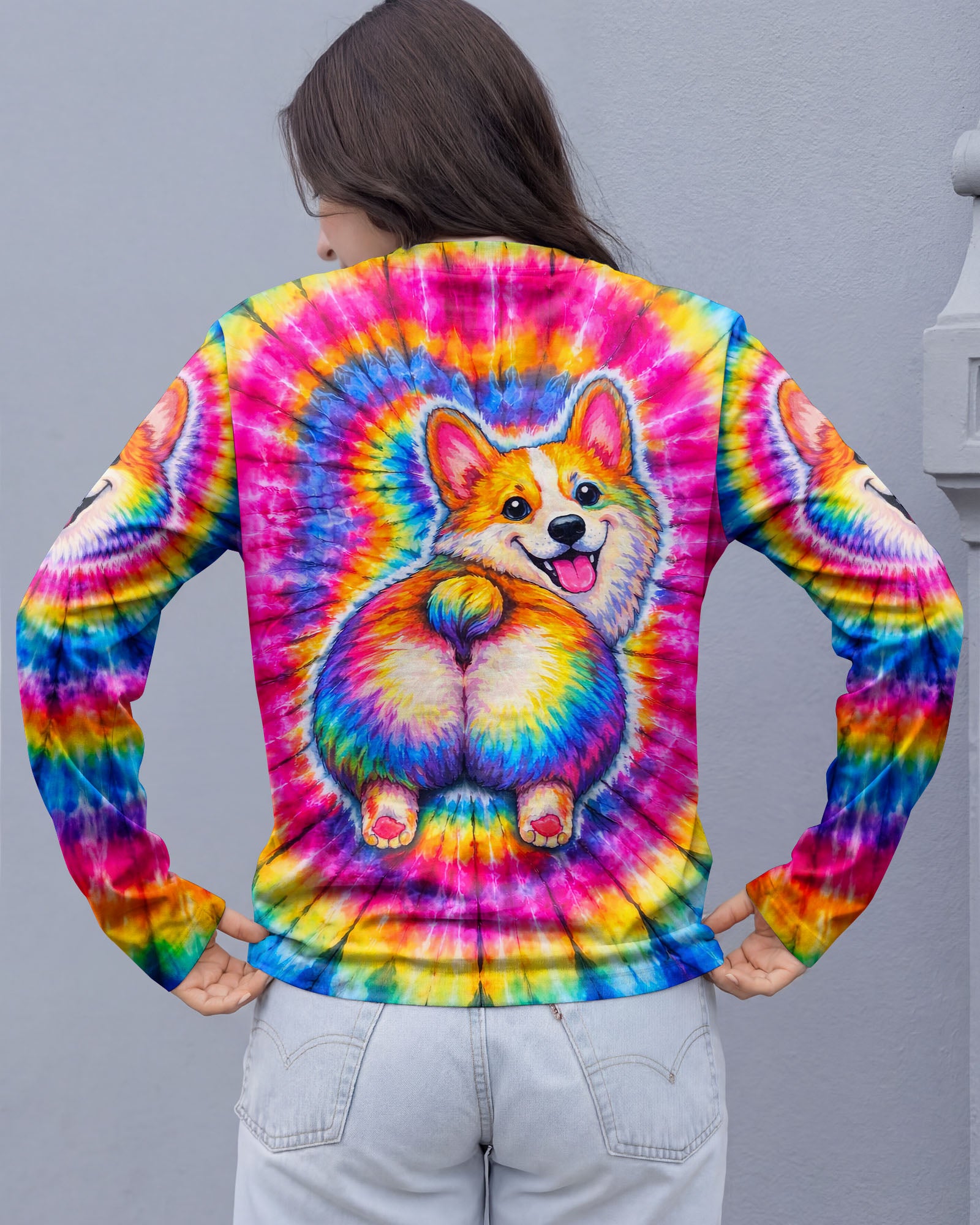 CUTE CORGI COLORFUL SWIRL ALL OVER PRINT   - TLNT1201262