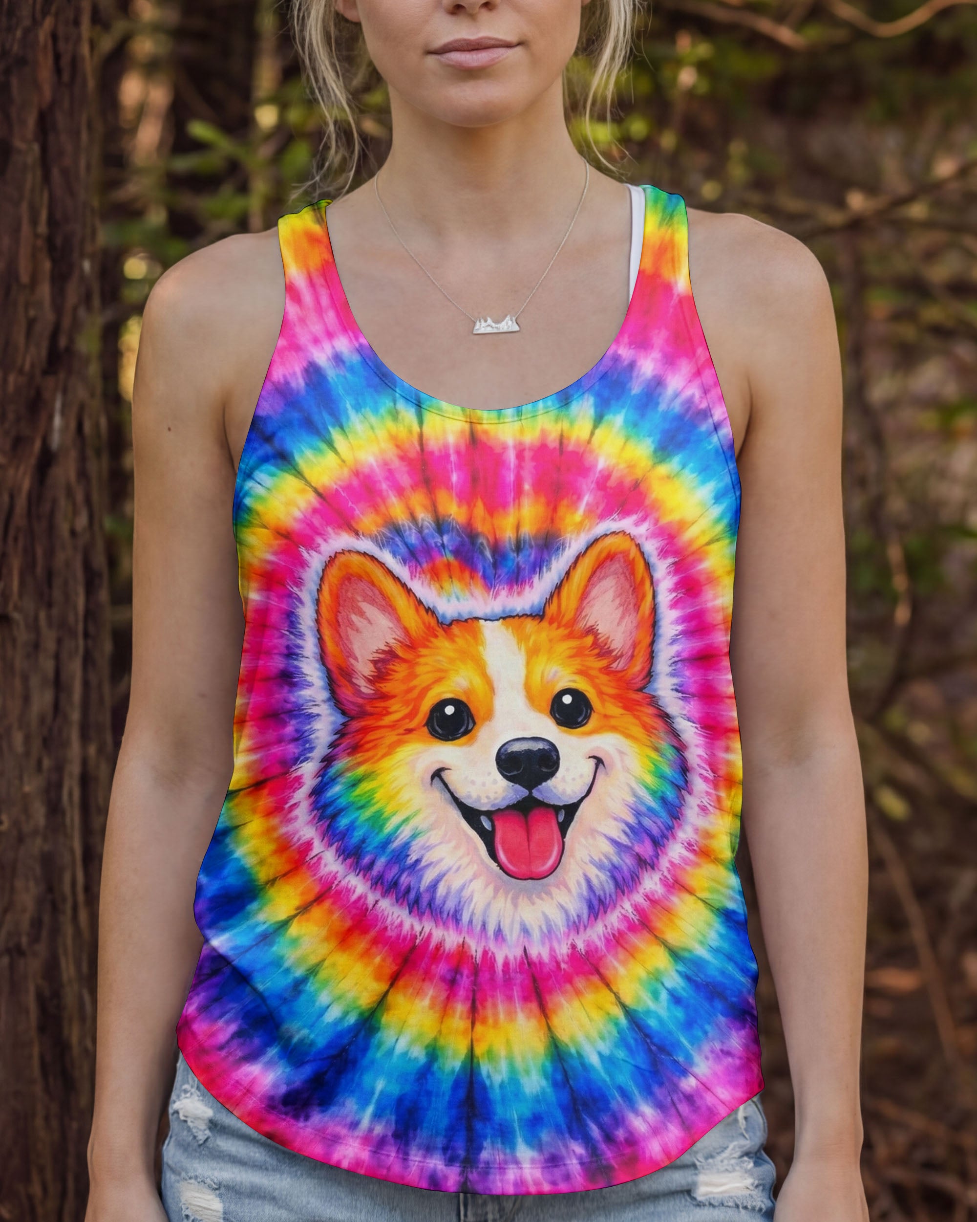 CUTE CORGI COLORFUL SWIRL ALL OVER PRINT   - TLNT1201262