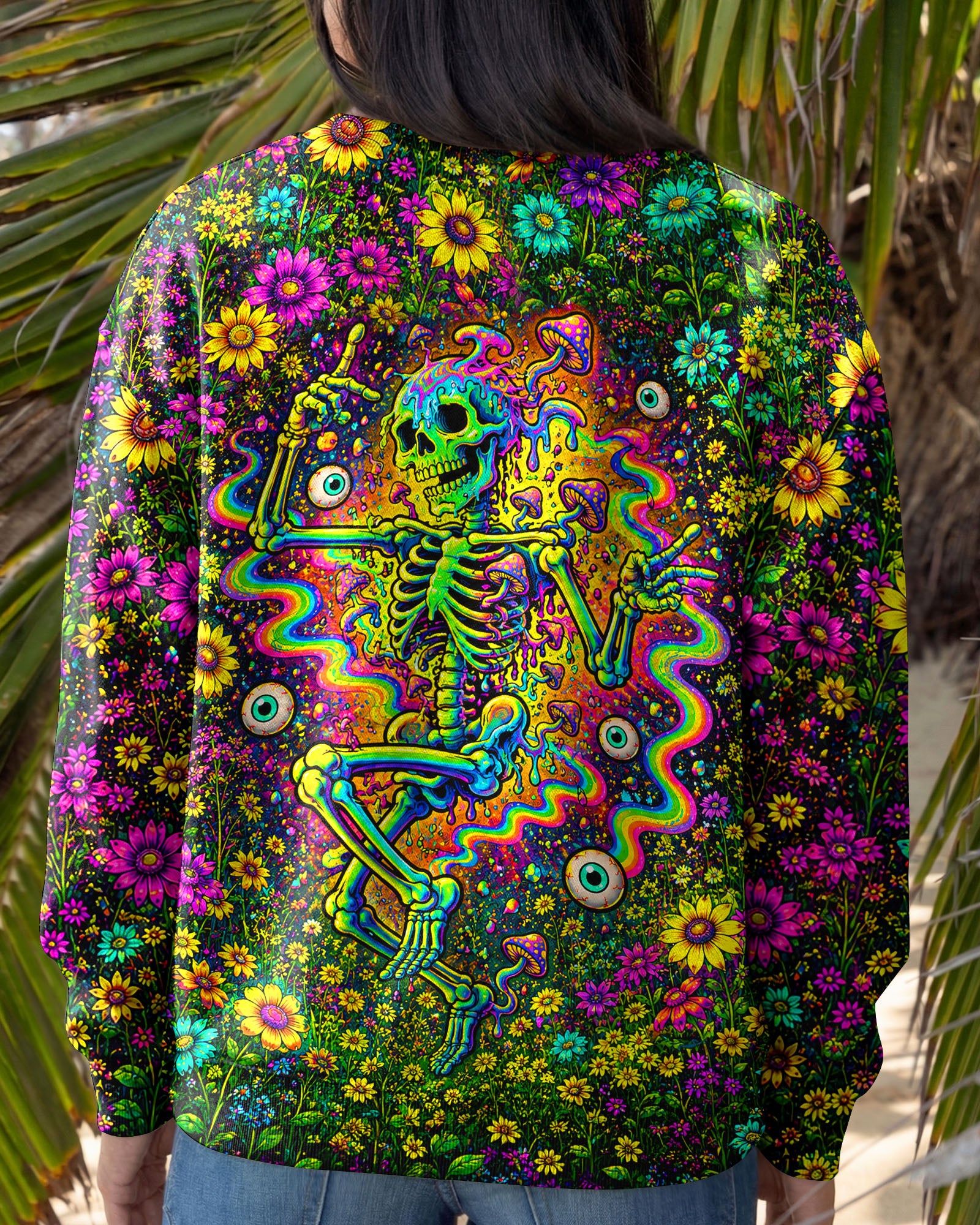 GLOWING MOON SKELETON SKULL ALL OVER PRINT  - TLNT1205263