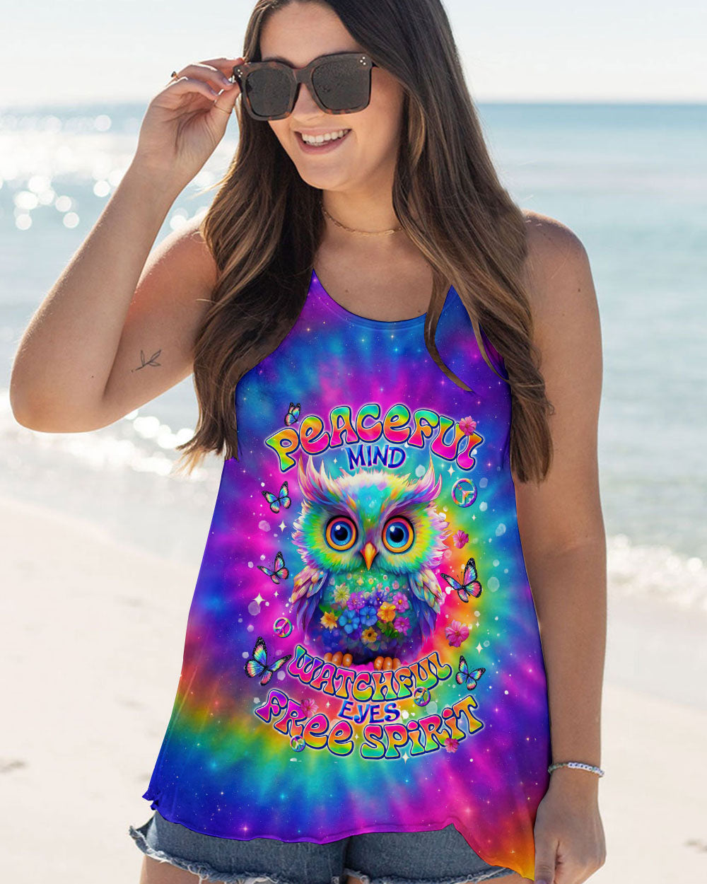 PEACEFUL MIND OWL TIE DYE ALL OVER PRINT - TLNT1207254