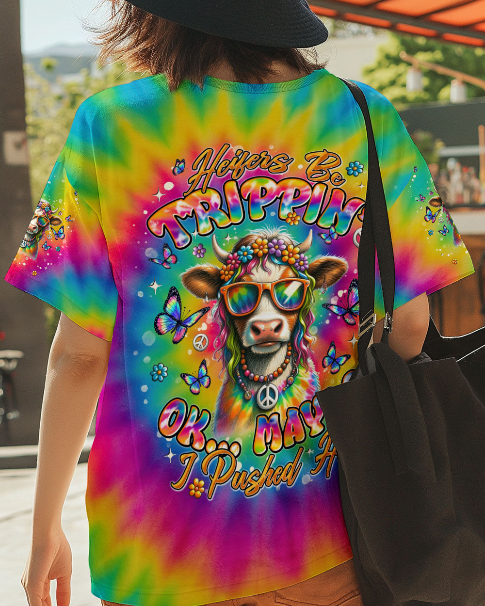 HEIFER BE TRIPPIN' COW TIE DYE ALL OVER PRINT - TLNT1407253
