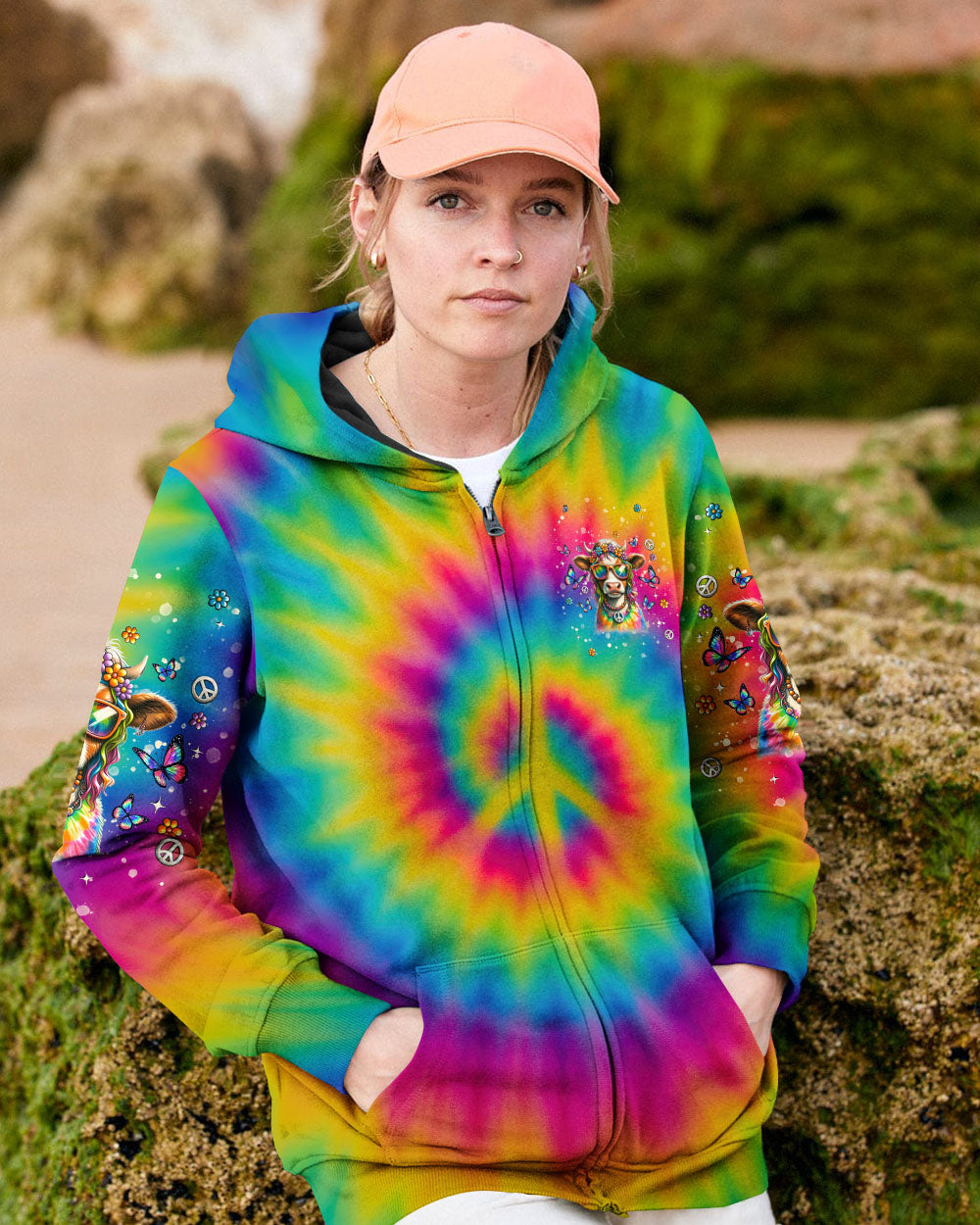 HEIFER BE TRIPPIN' COW TIE DYE ALL OVER PRINT - TLNT1407253