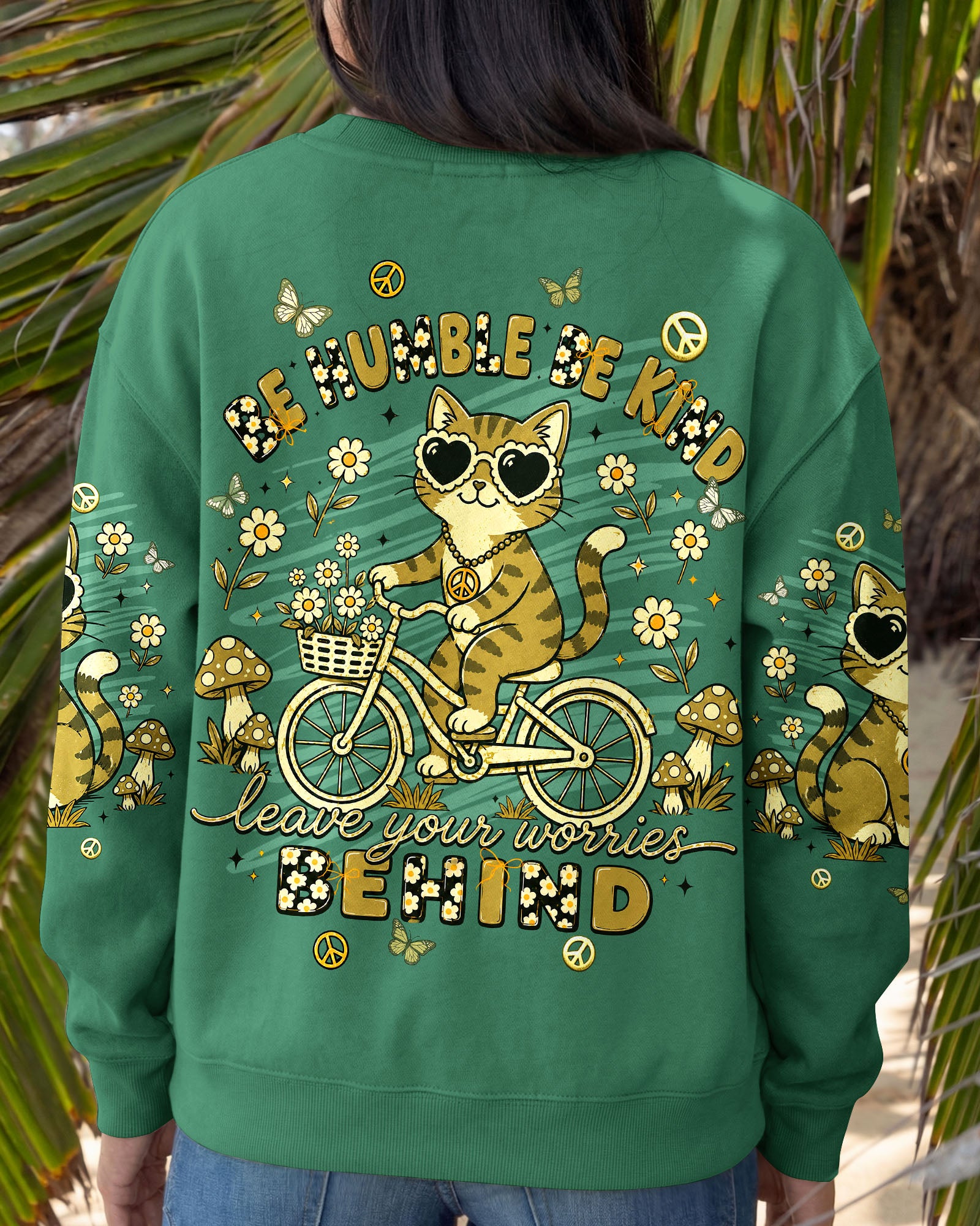 BE HUMBLE BE KIND CAT ALL OVER PRINT - TLNT1407261