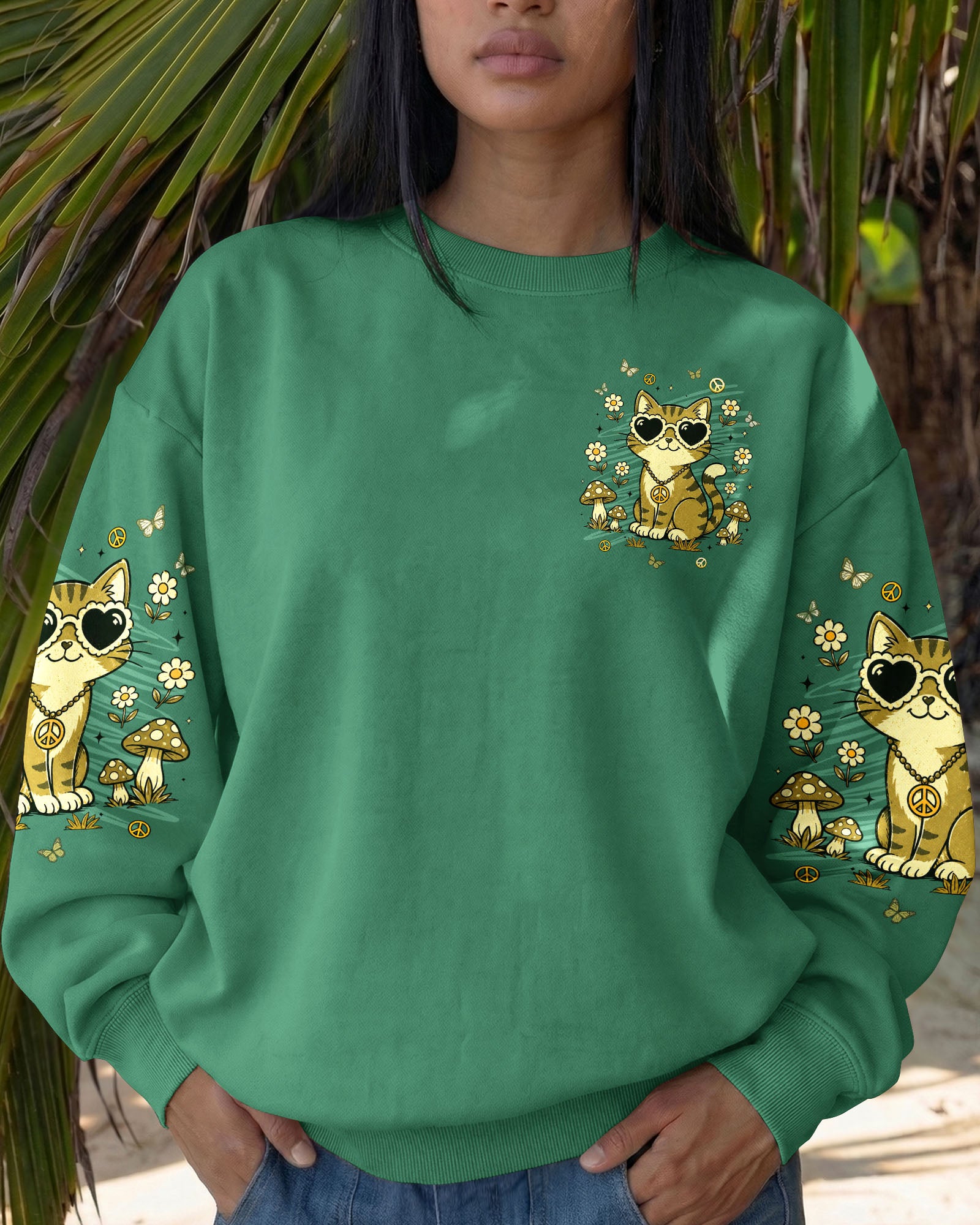 BE HUMBLE BE KIND CAT ALL OVER PRINT - TLNT1407261