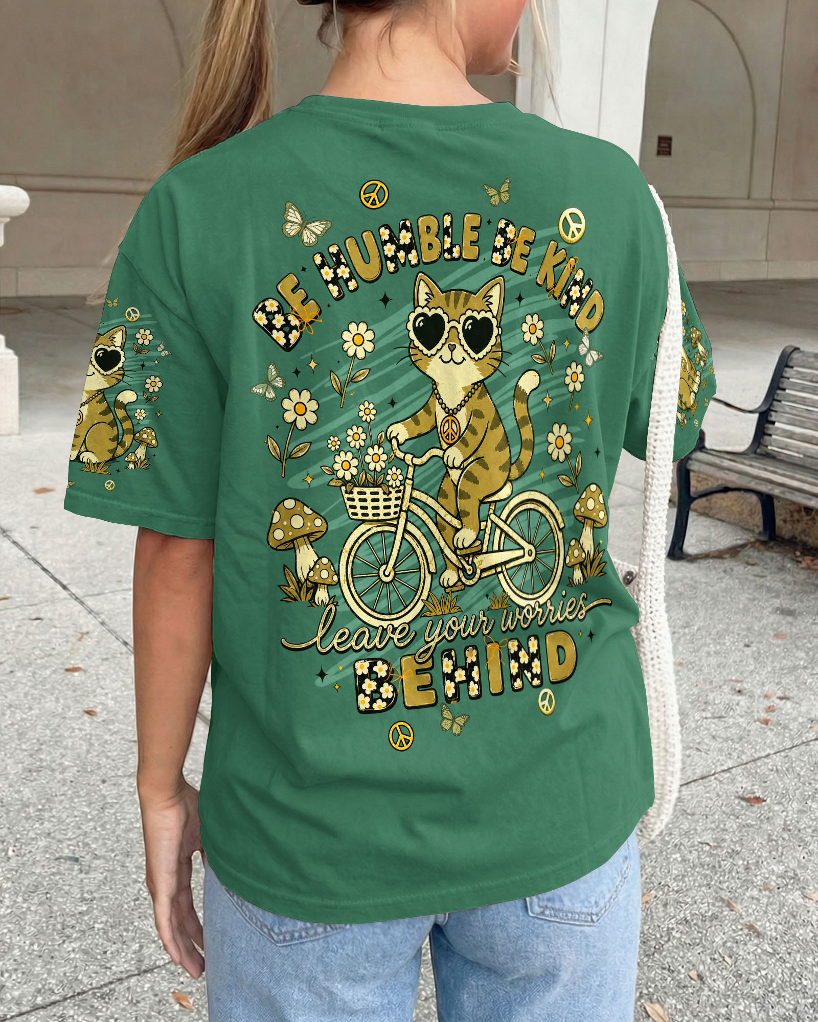 BE HUMBLE BE KIND CAT ALL OVER PRINT - TLNT1407261