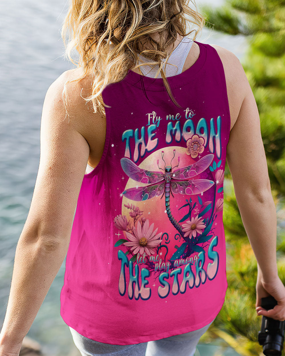 FLY ME TO THE MOON DRAGONFLY PINK ALL OVER PRINT - TLNT1506231