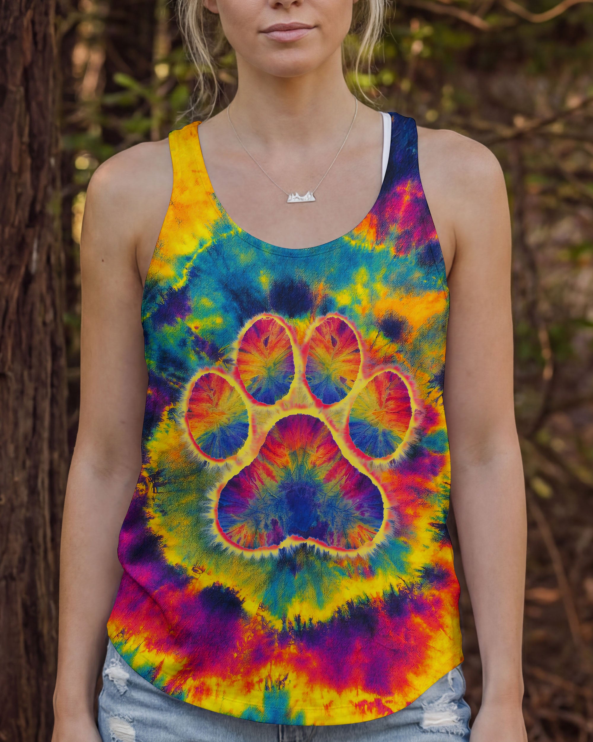 PAW PRINT COLORFUL SWIRL ALL OVER PRINT - TLNT1512251