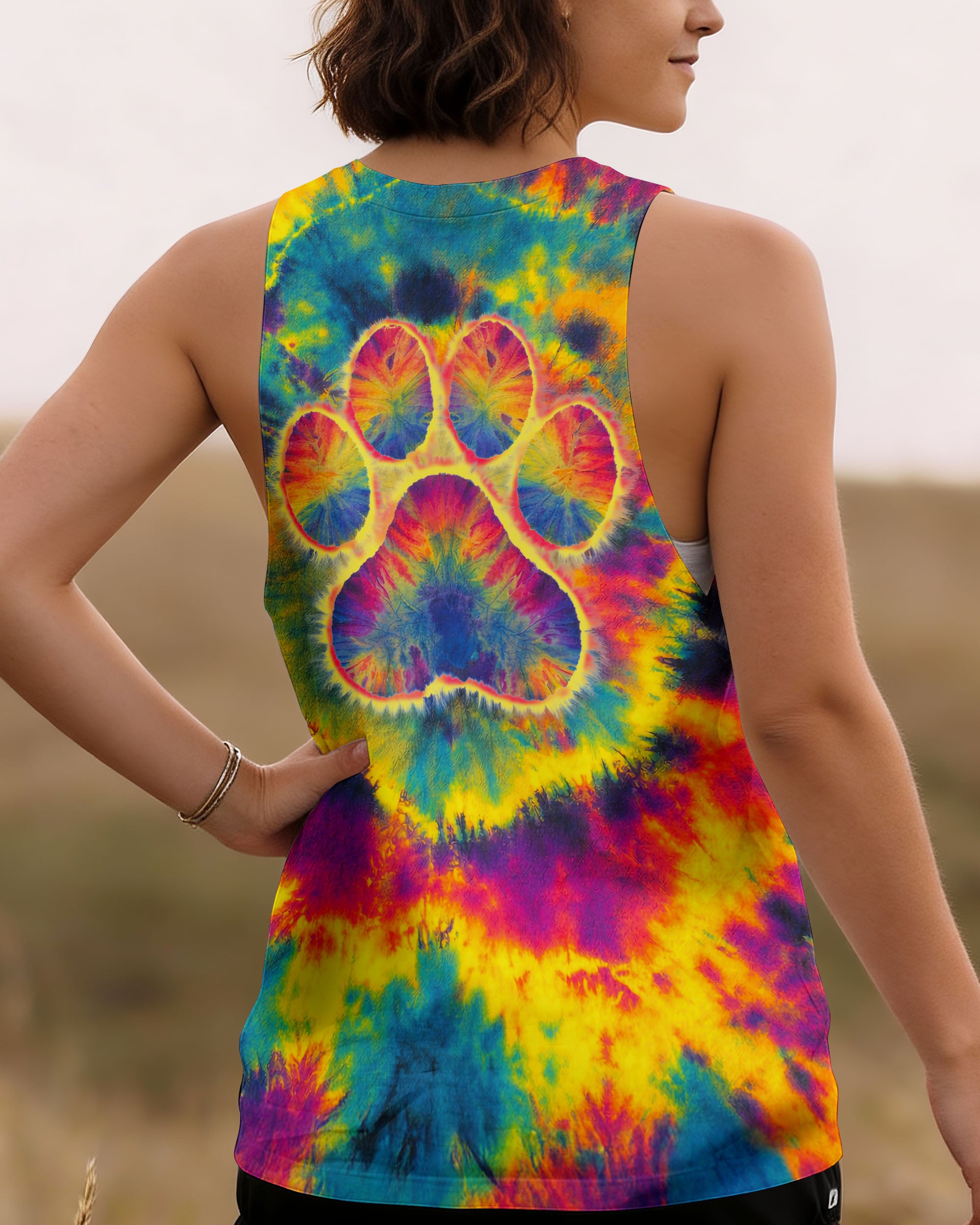 PAW PRINT COLORFUL SWIRL ALL OVER PRINT - TLNT1512251