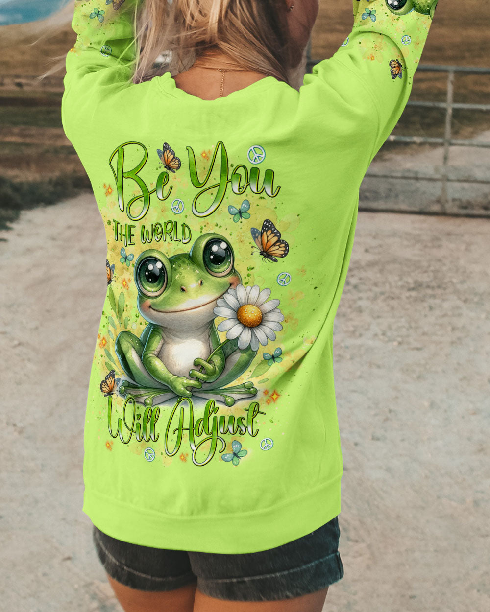 BE YOU THE WORLD WILL ADJUST FROG  ALL OVER PRINT  - TLNT1601251