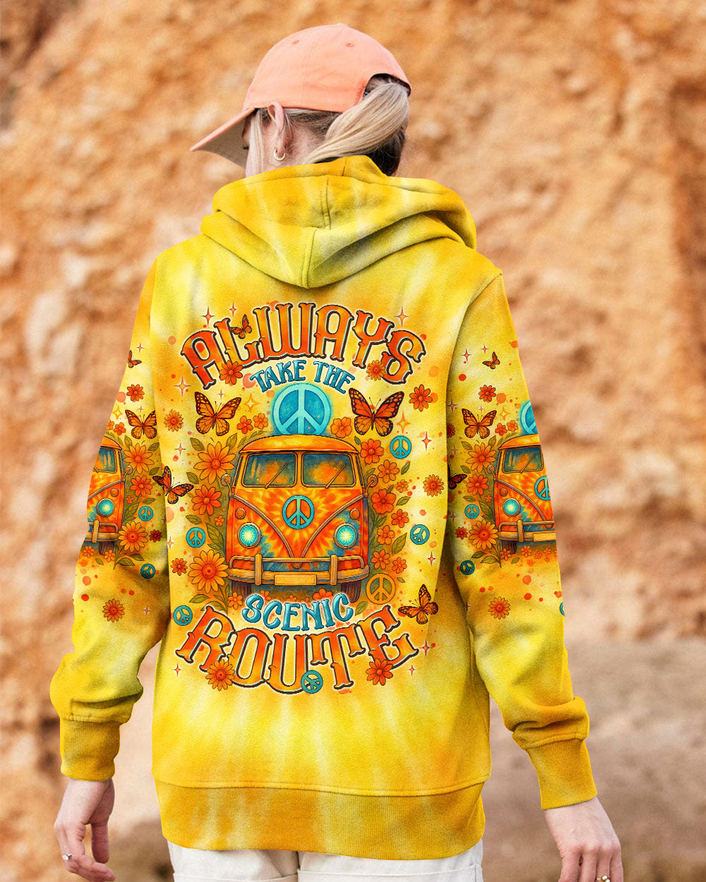 ALWAYS TAKE THE SCENIC ROUTE TIE DYE CAR ALL OVER PRINT  - TLNT1707253
