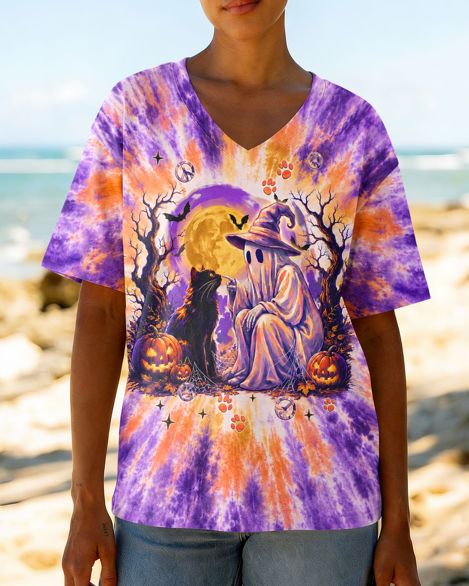 BOOP GHOST BLACK CAT HALLOWEEN ALL OVER PRINT - TLNT1707262