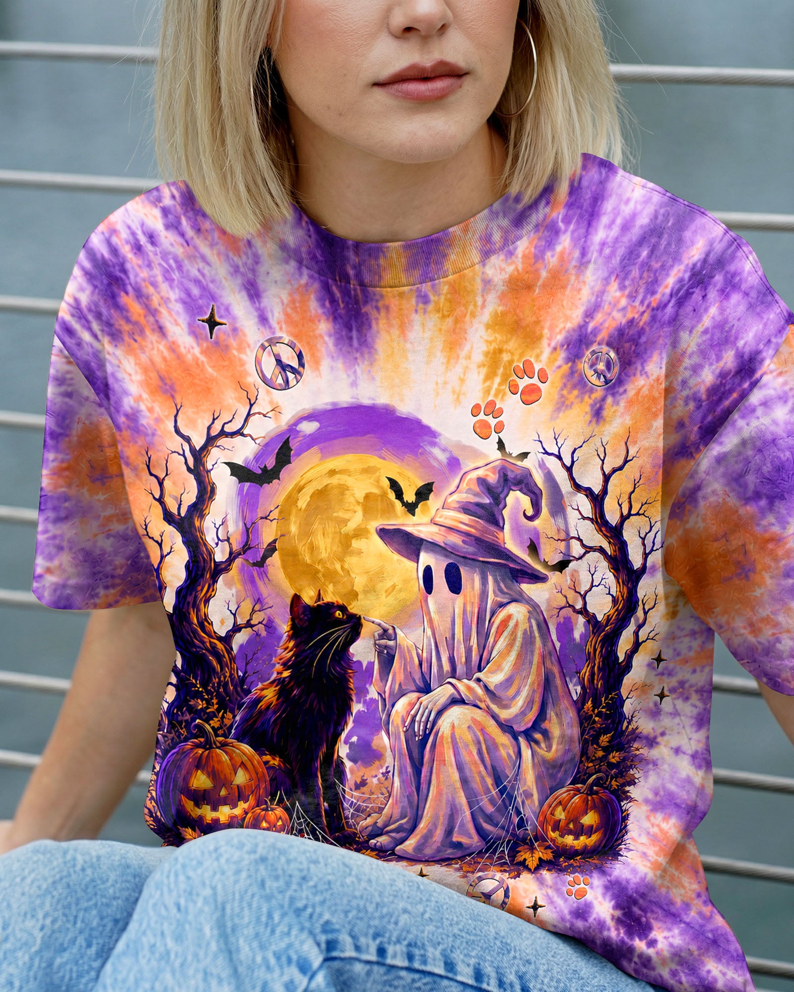 BOOP GHOST BLACK CAT HALLOWEEN ALL OVER PRINT - TLNT1707262