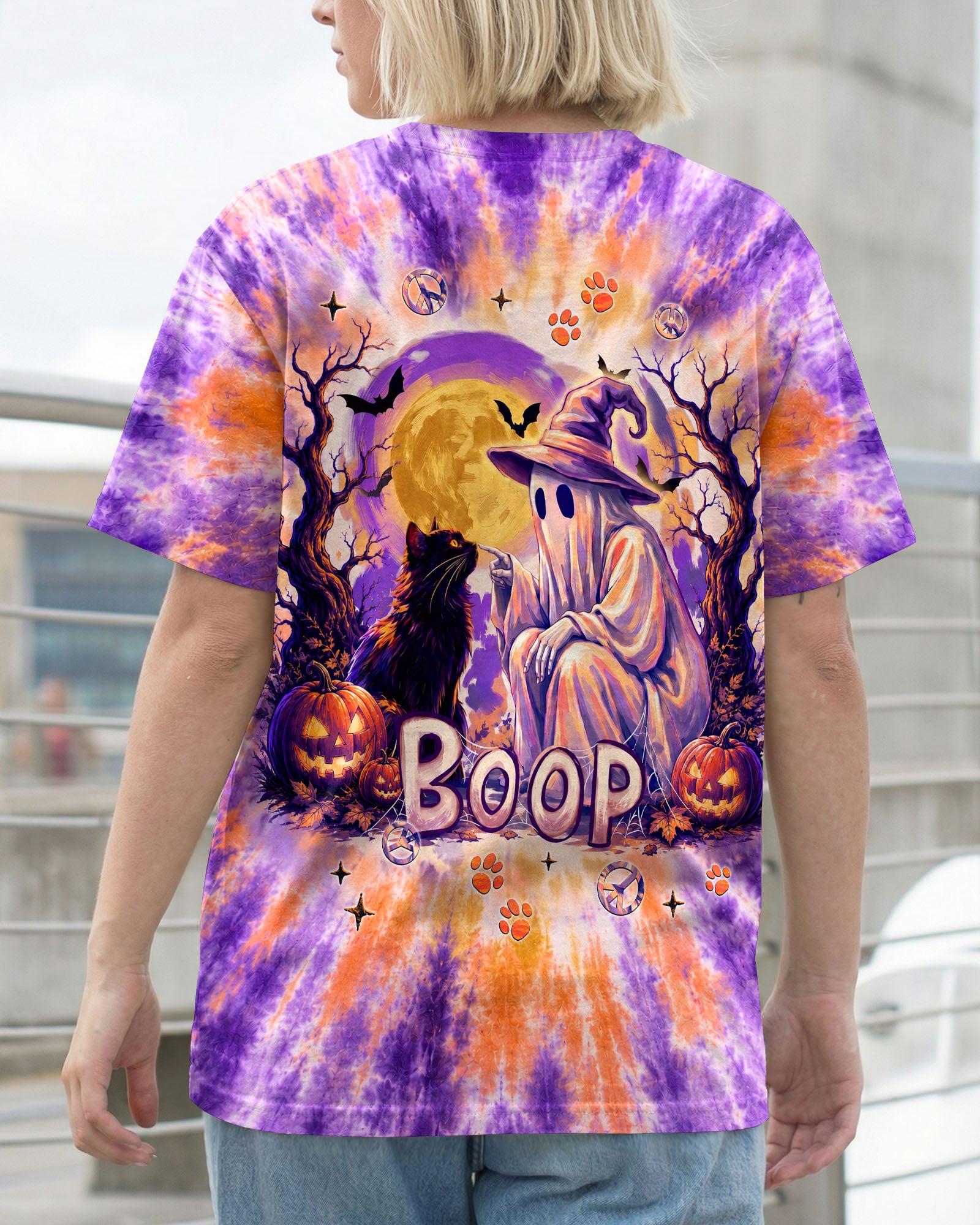 BOOP GHOST BLACK CAT HALLOWEEN ALL OVER PRINT - TLNT1707262