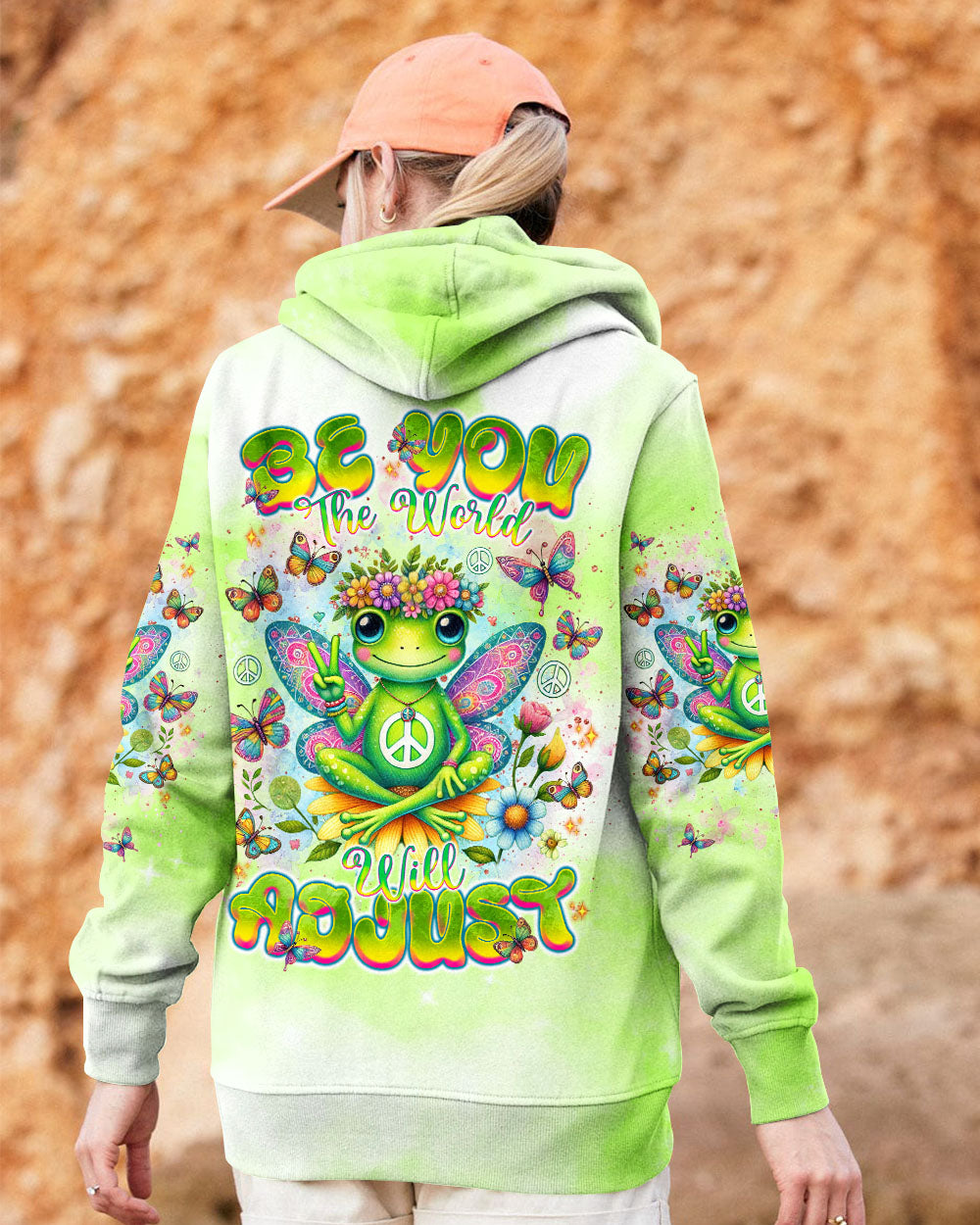 BE YOU THE WORLD WILL ADJUST FROG ALL OVER PRINT  - TLNT1802255