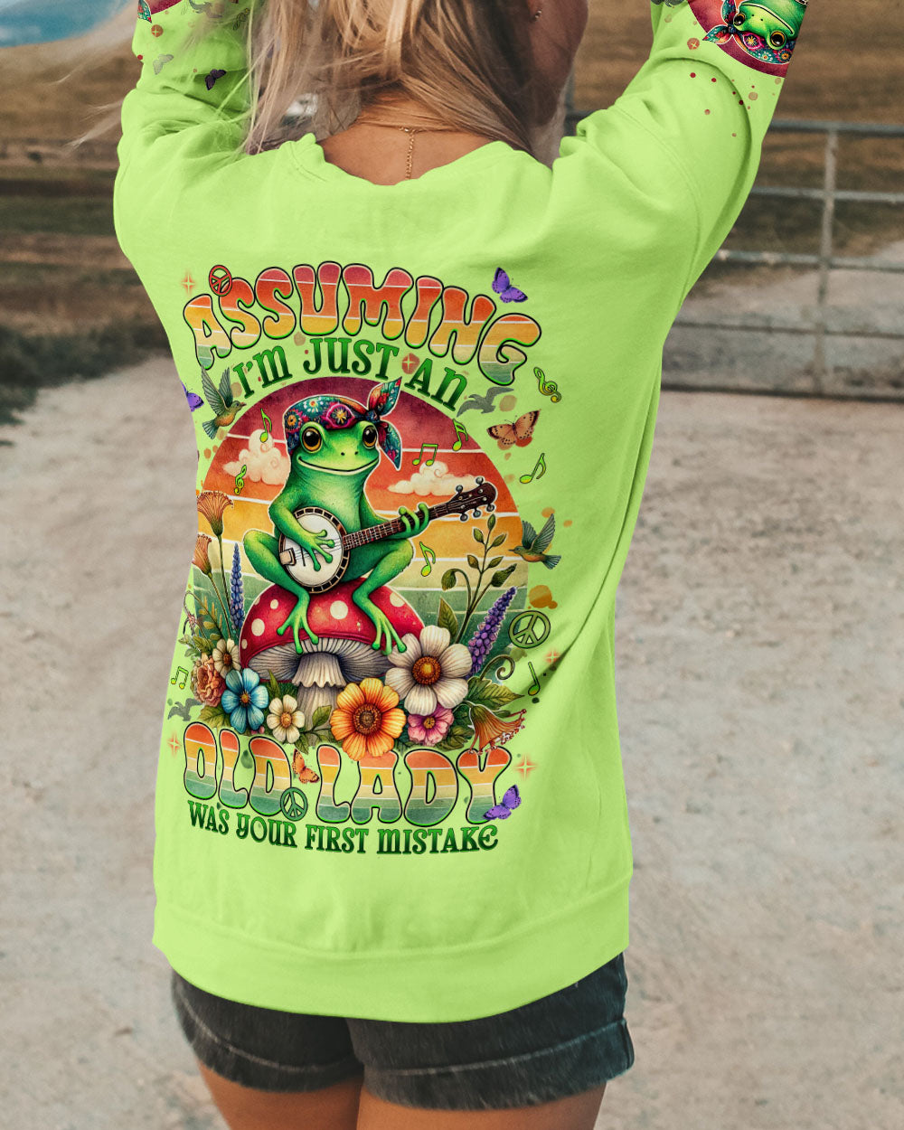 ASSUMING I'M JUST AN OLD LADY FROG ALL OVER PRINT - TLNT1903254