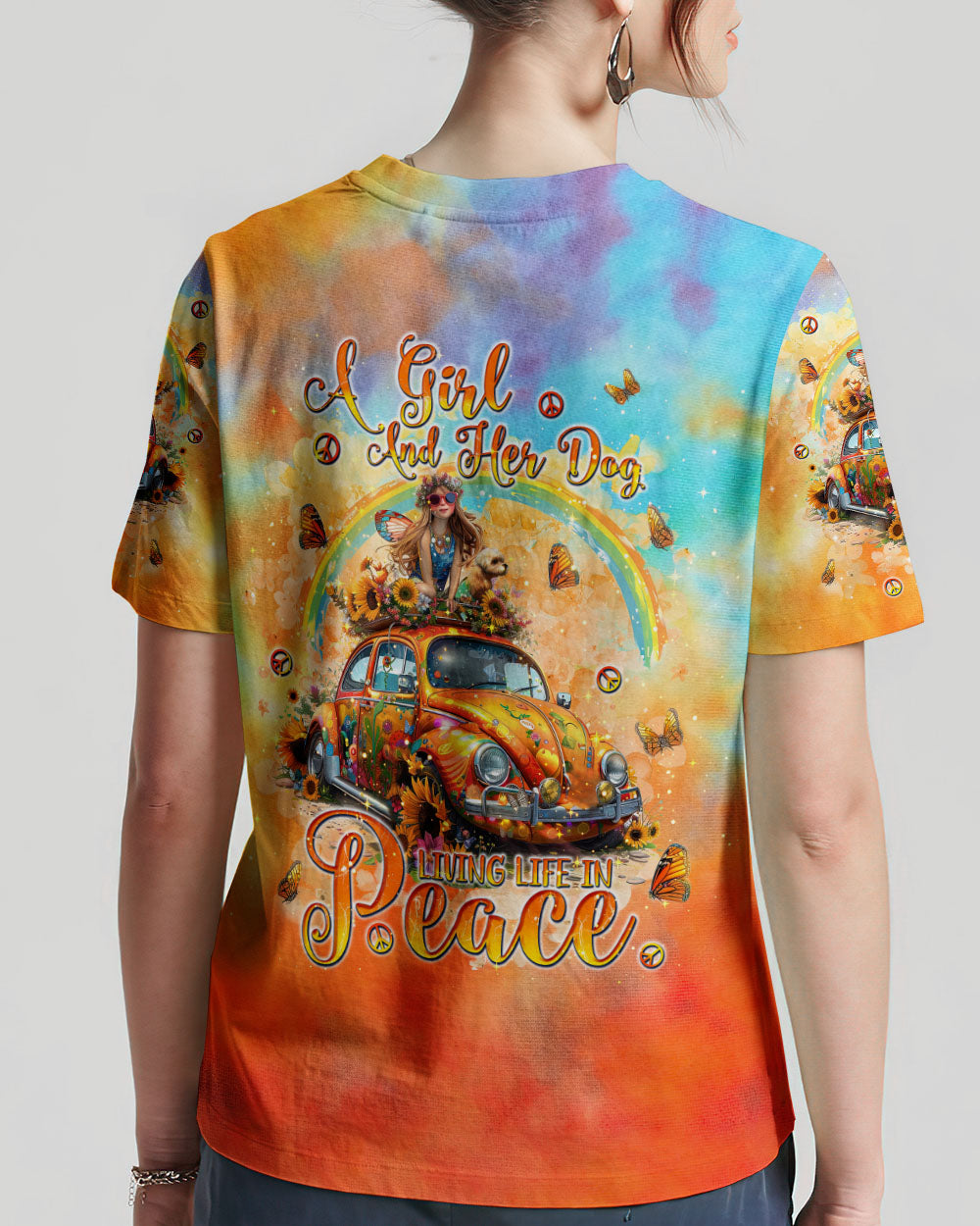 A GIRL AND HER DOG LIVING LIFE IN PEACE POODLE ALL OVER PRINT - TLNT1904241
