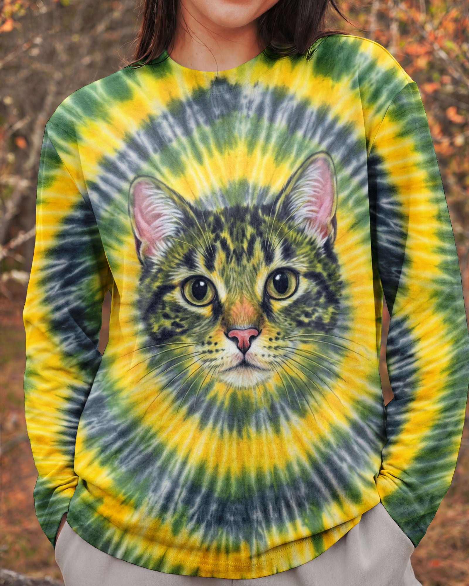 FUNNY CAT  SWIRL  ALL OVER PRINT - TLNT2003261