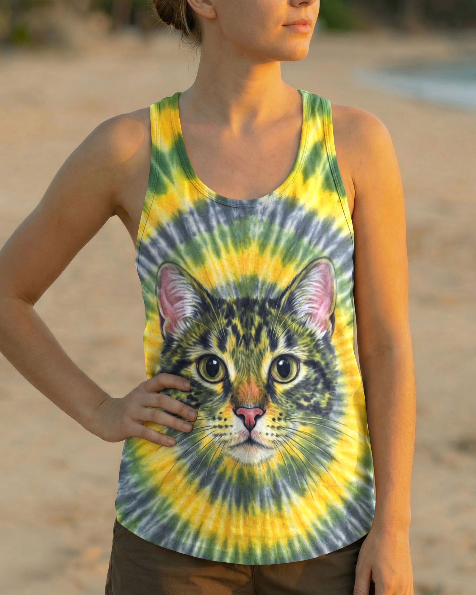 FUNNY CAT  SWIRL  ALL OVER PRINT - TLNT2003261