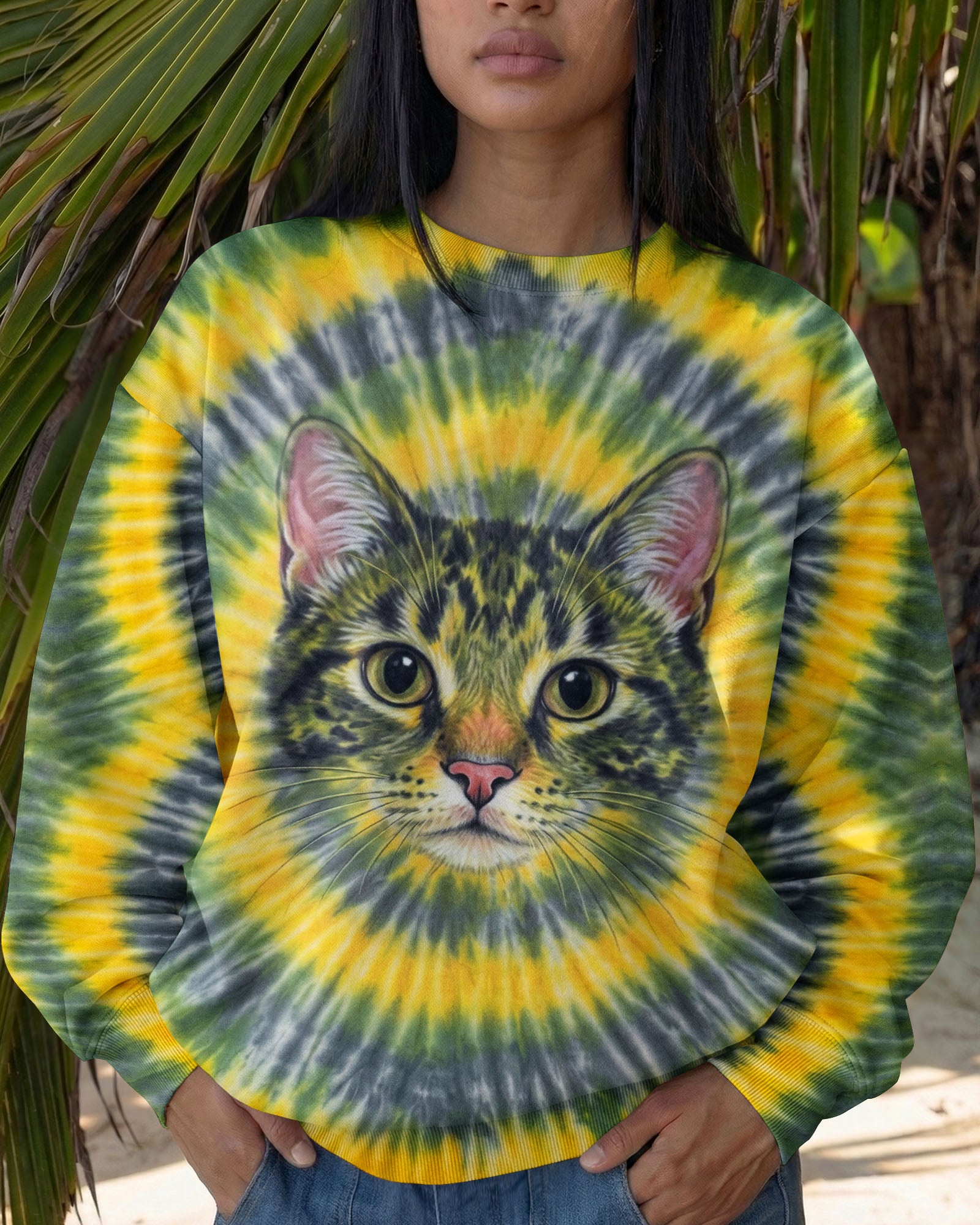 FUNNY CAT  SWIRL  ALL OVER PRINT - TLNT2003261