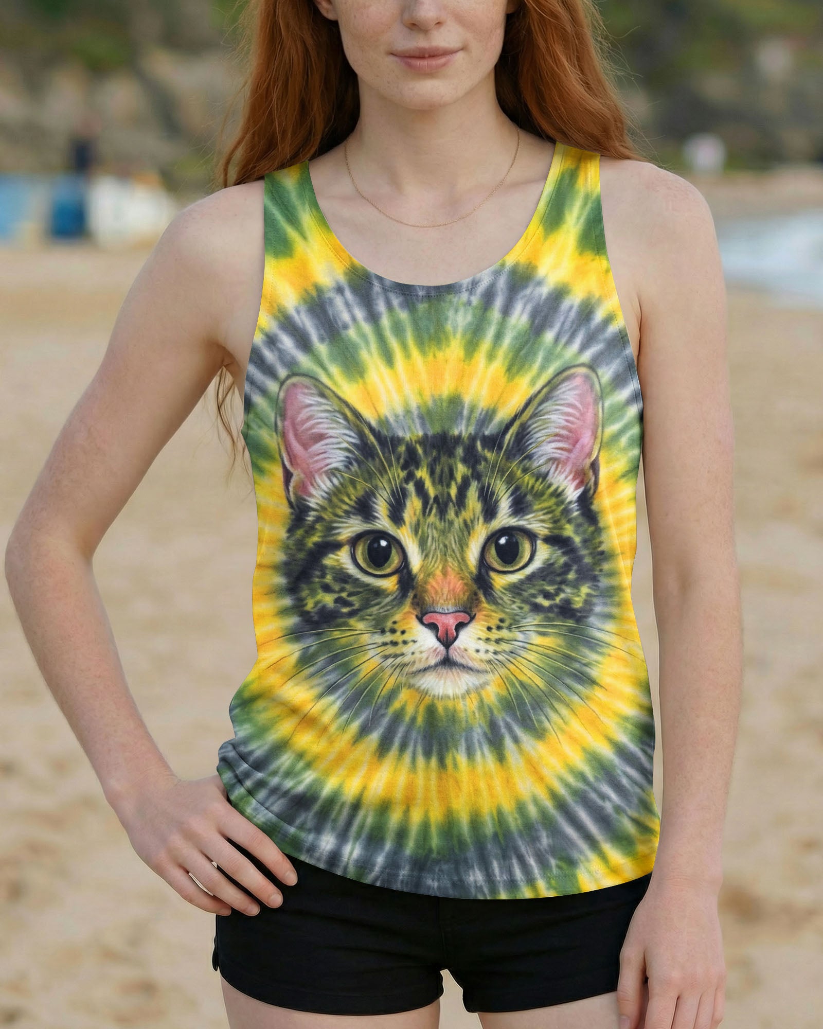 FUNNY CAT  SWIRL  ALL OVER PRINT - TLNT2003261