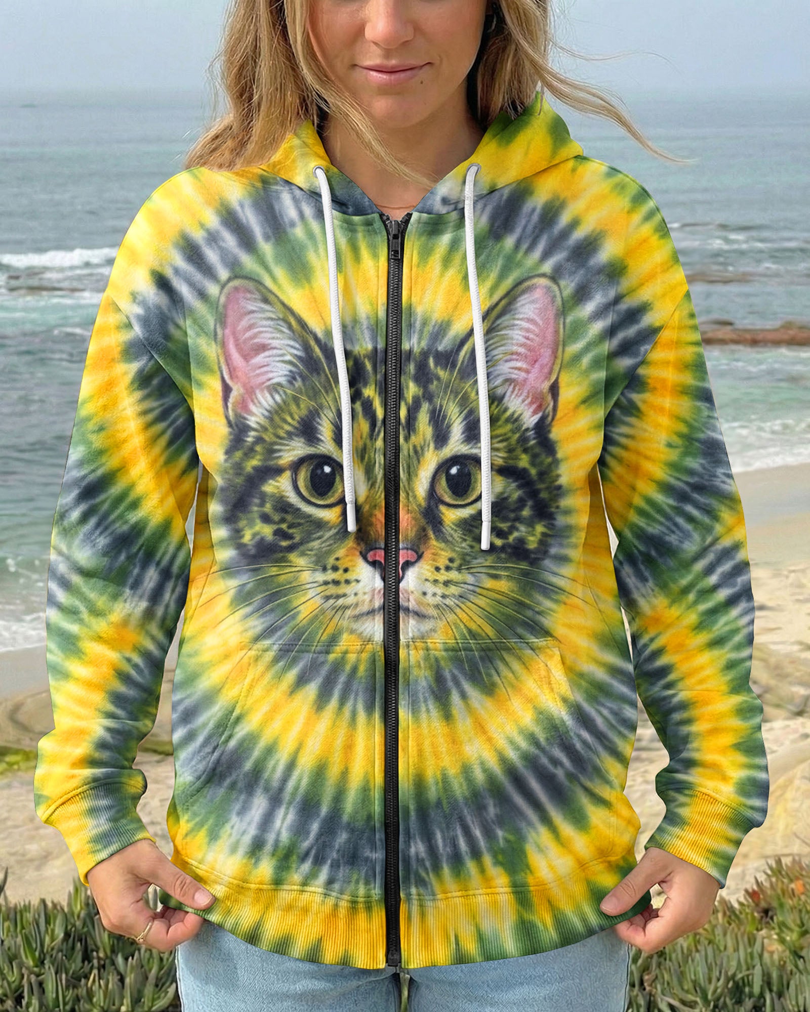 FUNNY CAT  SWIRL  ALL OVER PRINT - TLNT2003261