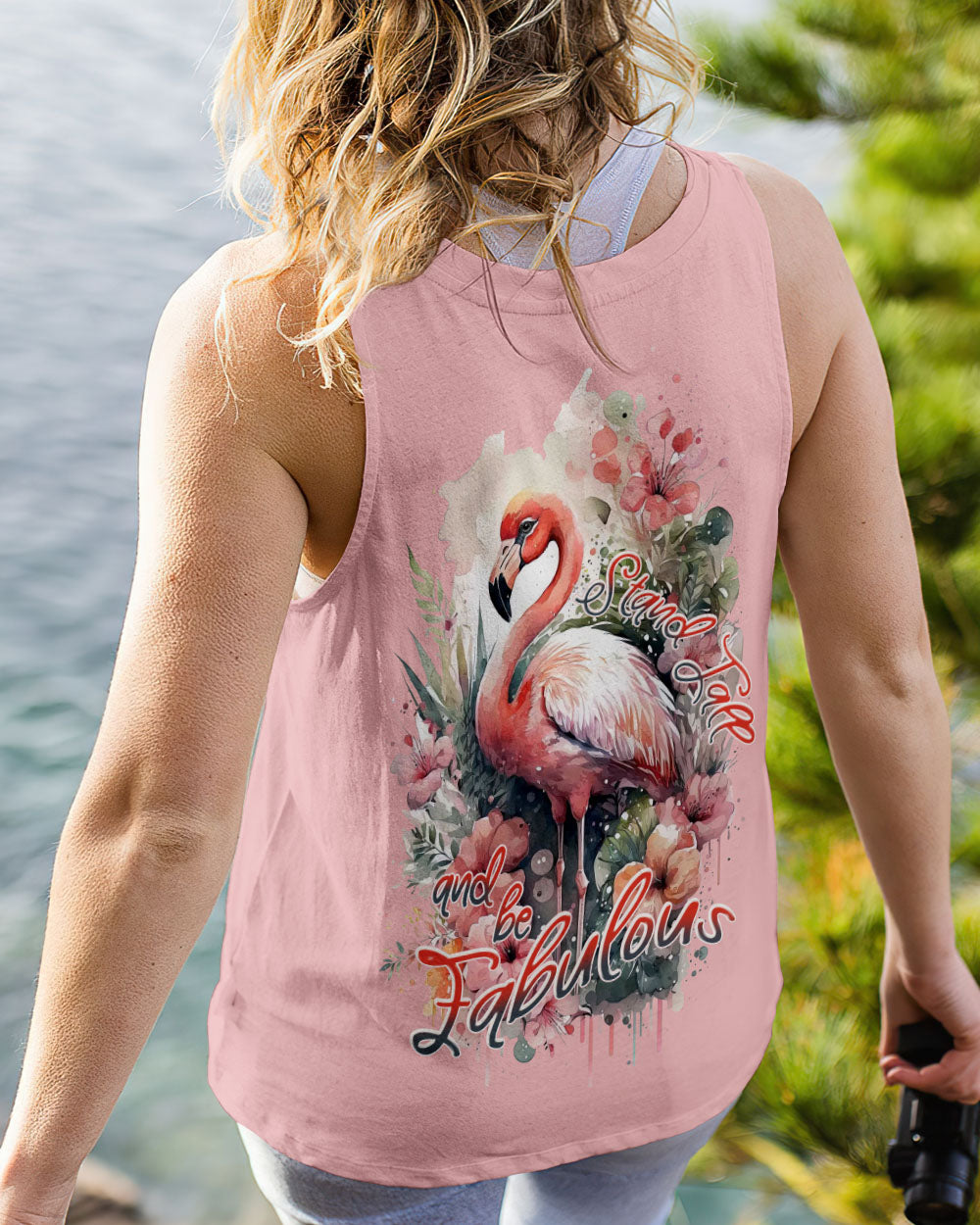 STAND TALL AND BE FABULOUS FLAMINGO ALL OVER PRINT - TLNT2006233