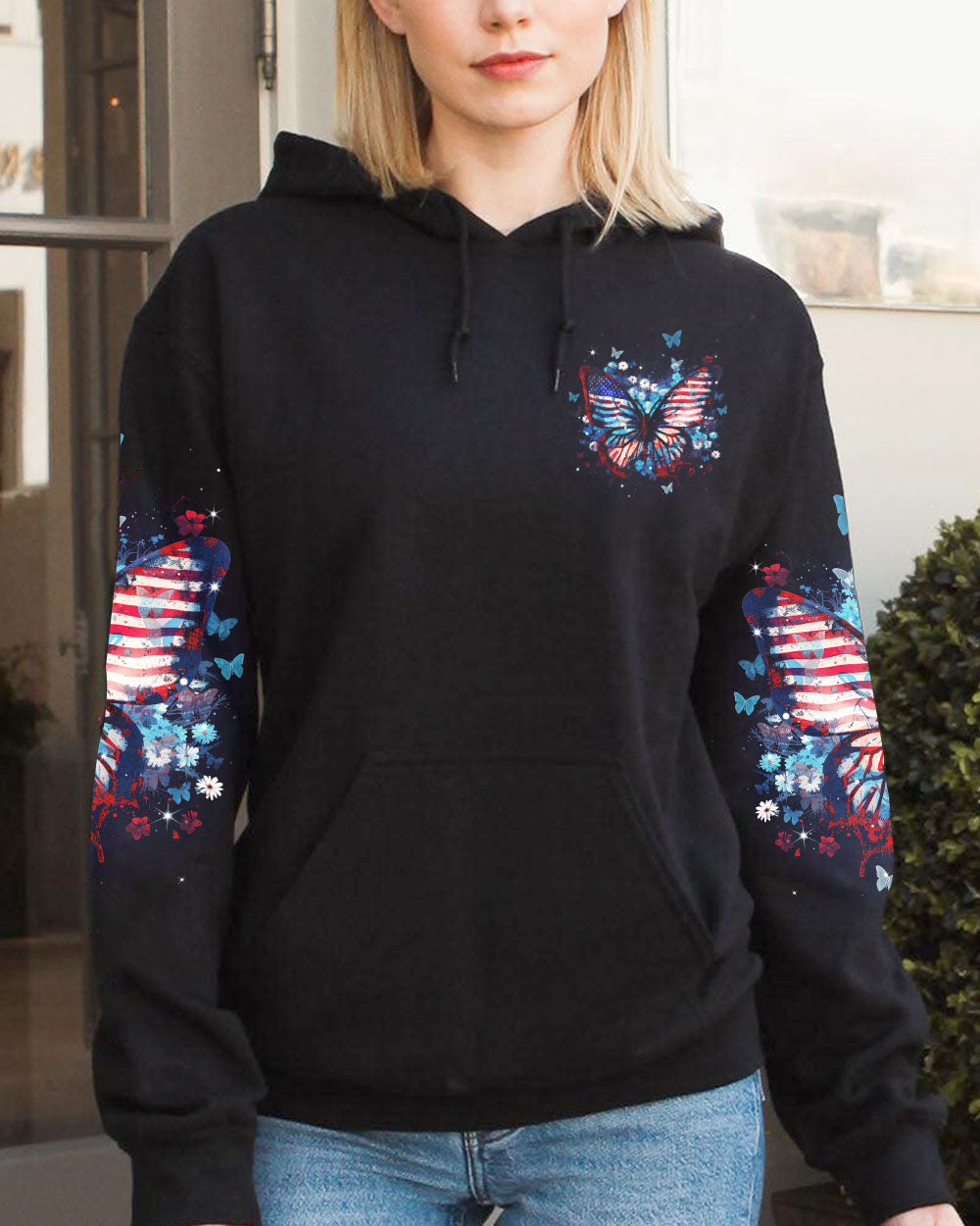 JUST BELIEVE FLAG BUTTERFLY ALL OVER PRINT - TLNT2007233