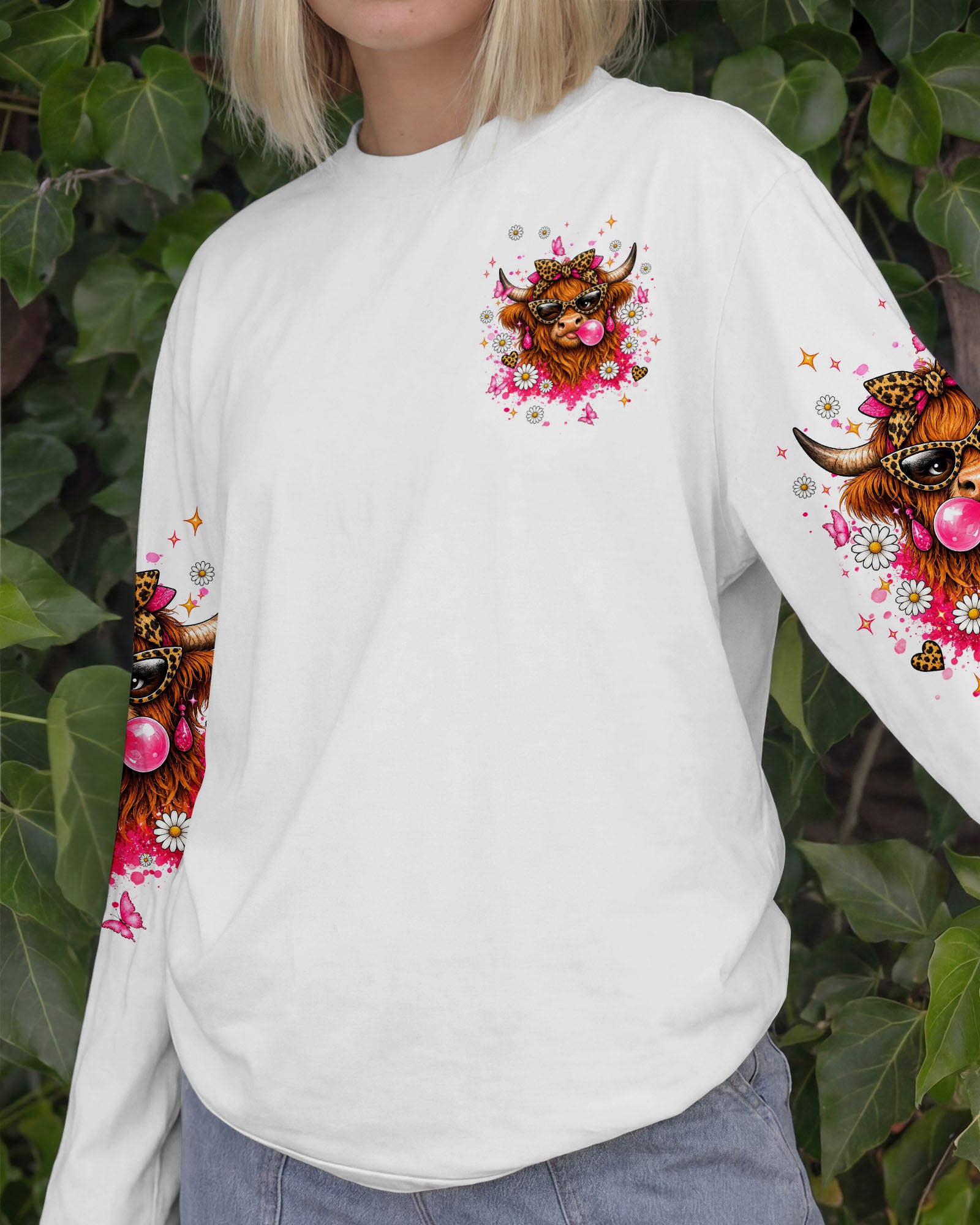 TOO GLAM TO GIVE A DAMN HIGHLAND COW ALL OVER PRINT  - TLNT2007263