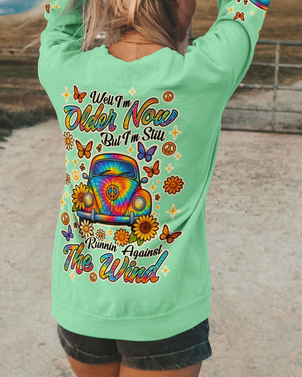 RUNNING AGAINST THE WIND CAR TIE DYE ALL OVER PRINT - TLNT2105253