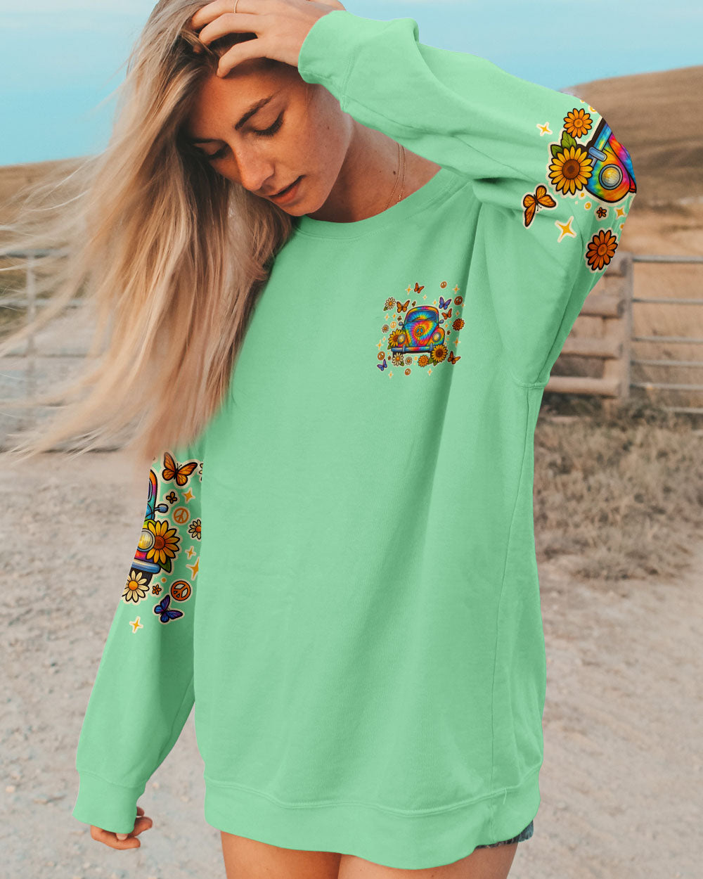 RUNNING AGAINST THE WIND CAR TIE DYE ALL OVER PRINT - TLNT2105253