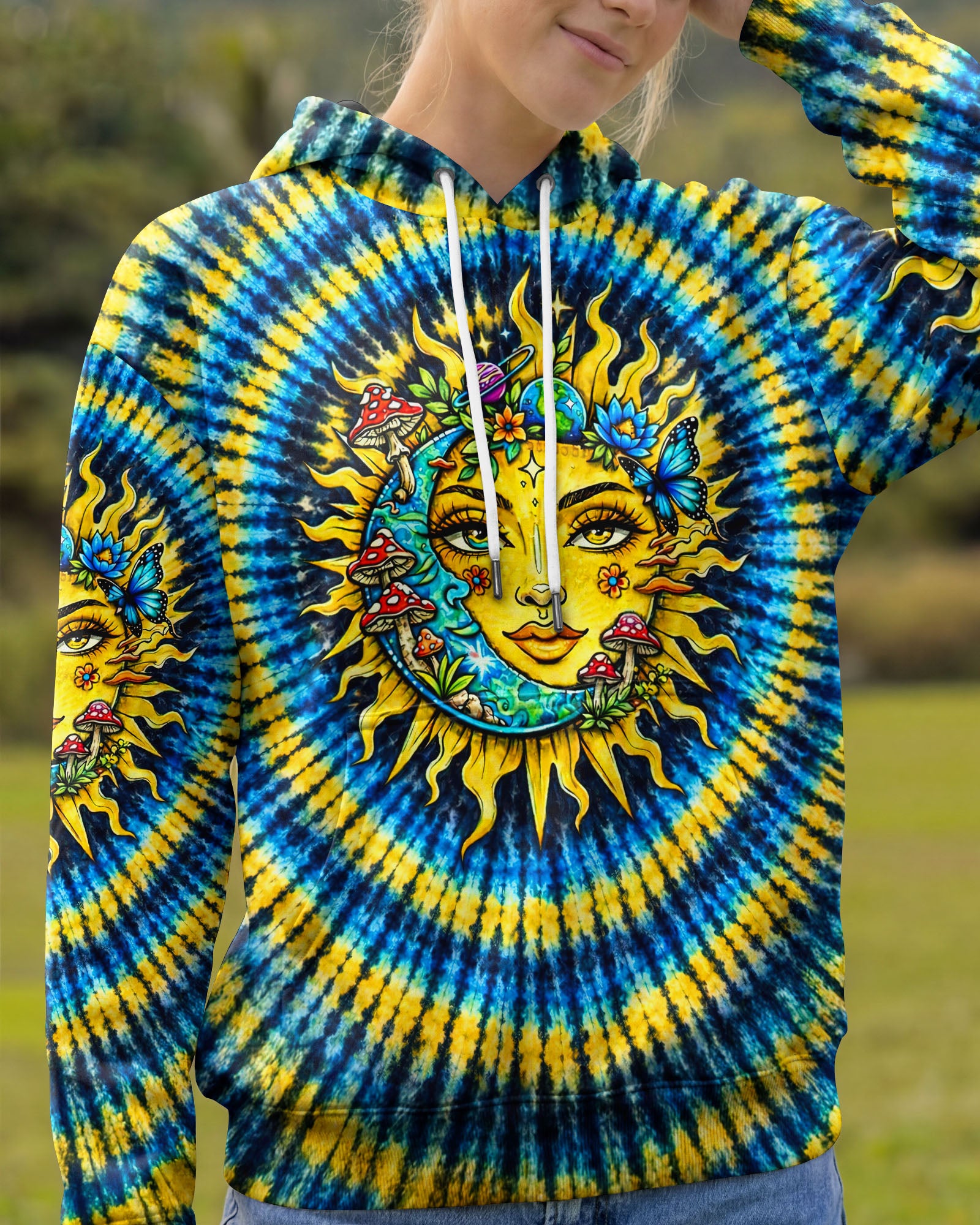 SUN AND MOON SWIRL ALL OVER PRINT  - TLNT2302262