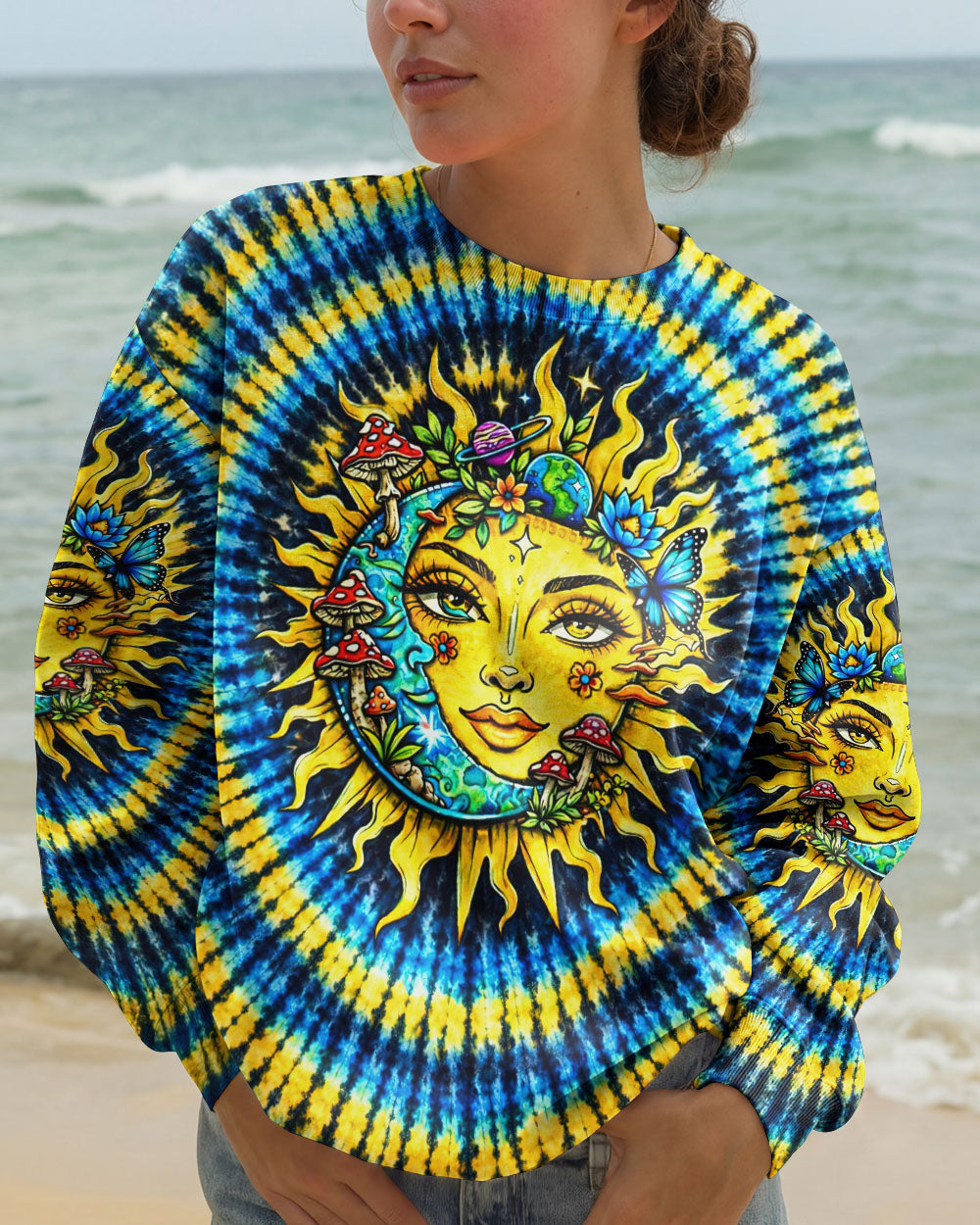 SUN AND MOON SWIRL ALL OVER PRINT  - TLNT2302262
