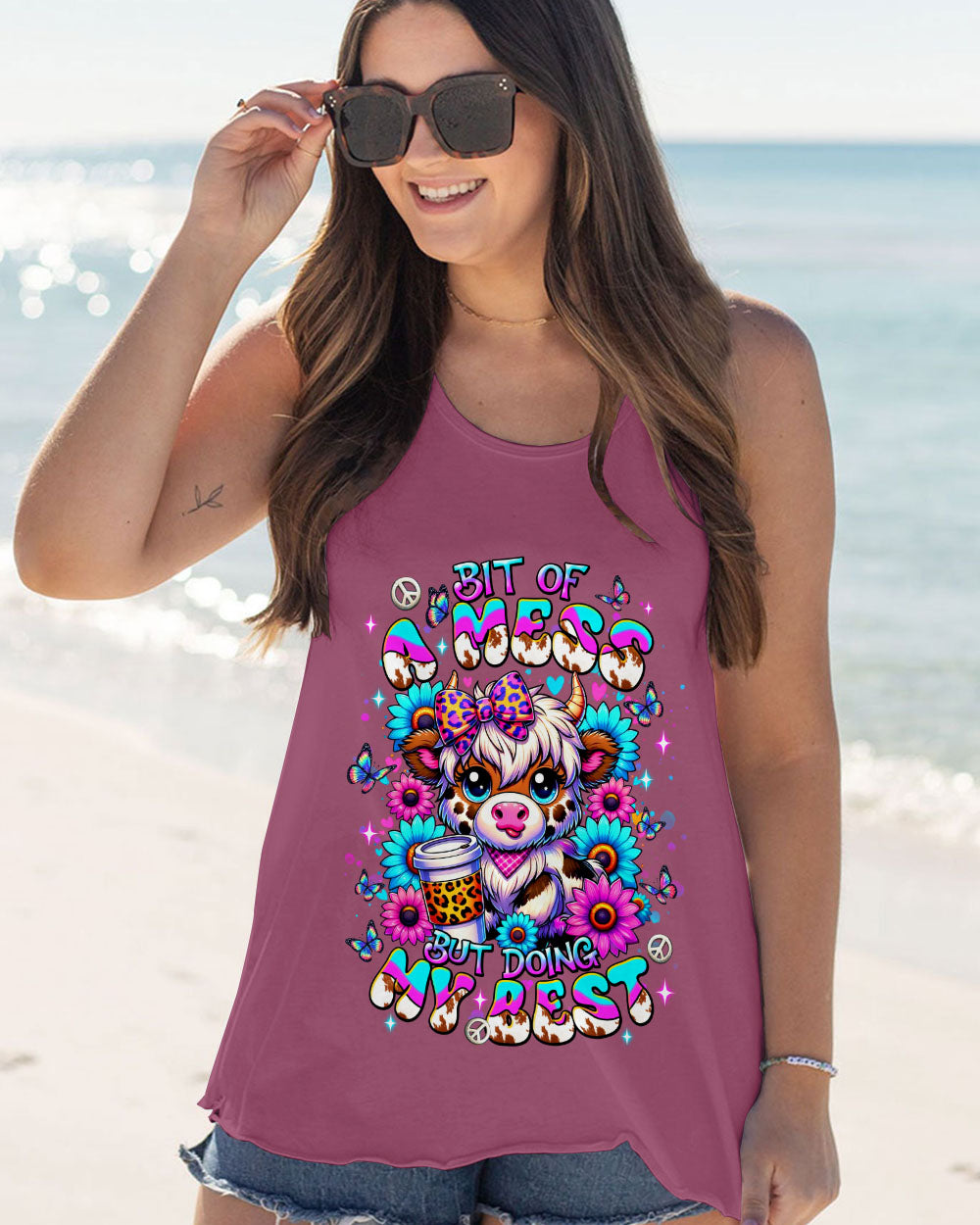 BIT OF A MESS COW ALL OVER PRINT  - TLNT2307253