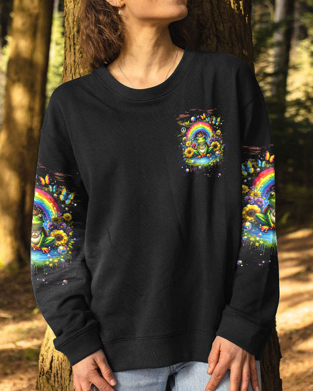 BE YOU THE WORLD WILL ADJUST FROG RAINBOW ALL OVER PRINT - TLNT2311234