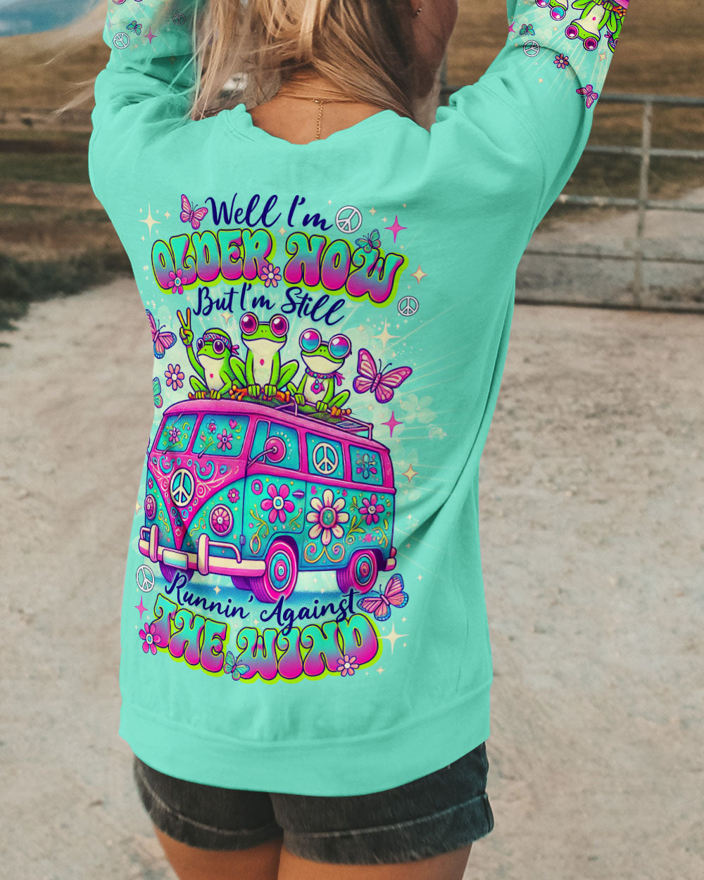 RUNNING AGAINST THE WIND BUS FROG ALL OVER PRINT - TLNT2312242
