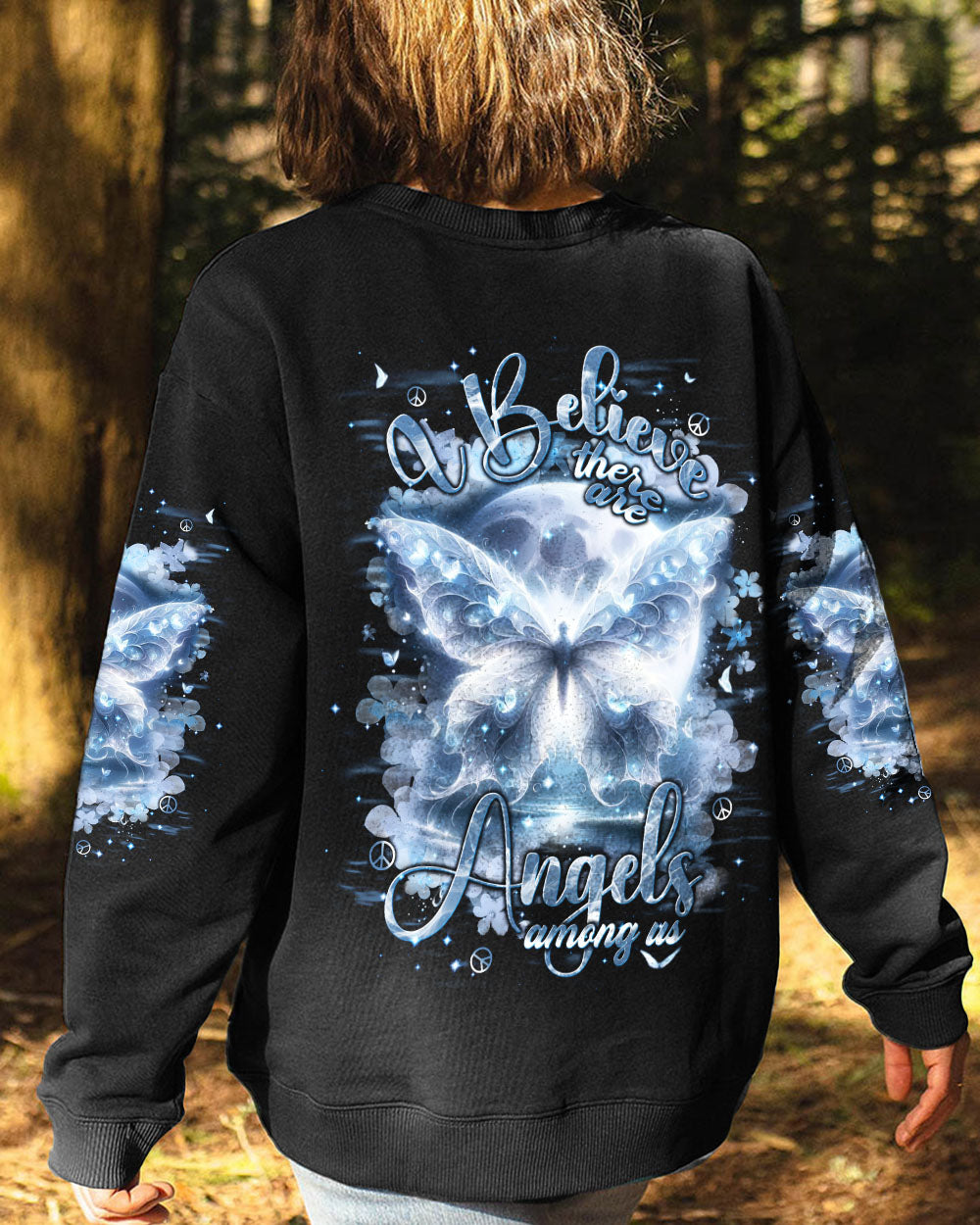 I BELIEVE THERE ARE ANGELS AMONG US BUTTERFLY MOON ALL OVER PRINT - TLNT2602244