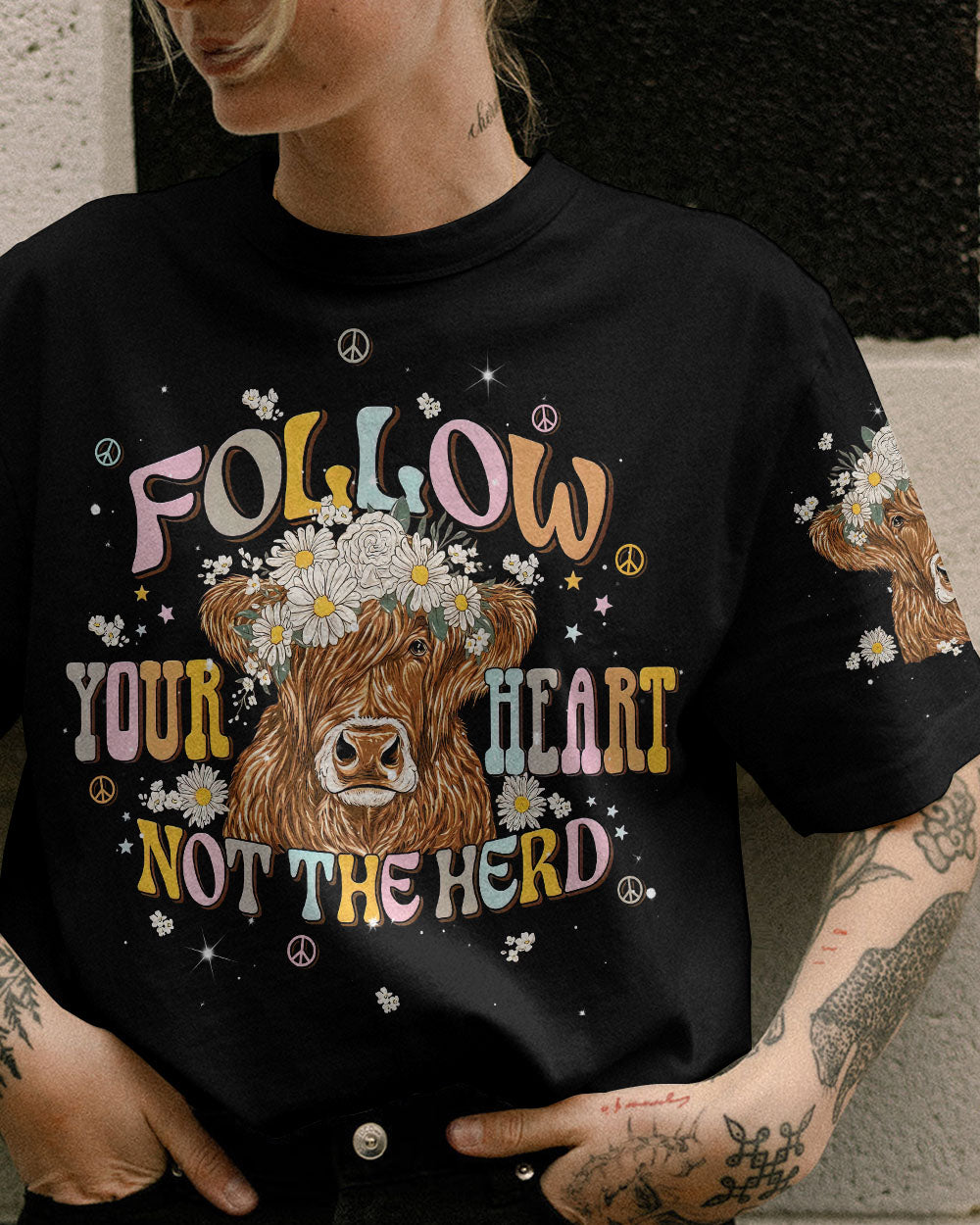 FOLLOW YOUR HEART COW ALL OVER PRINT - TLNT2707231