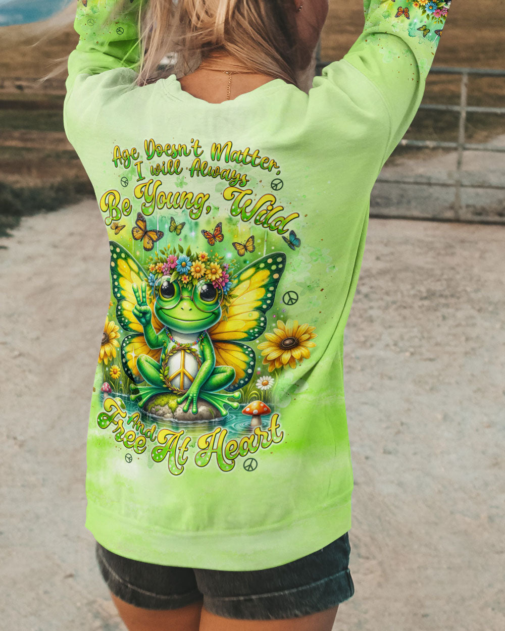 AGE DOESN'T MATTER FROG FLOWER ALL OVER PRINT - TLNT2708244
