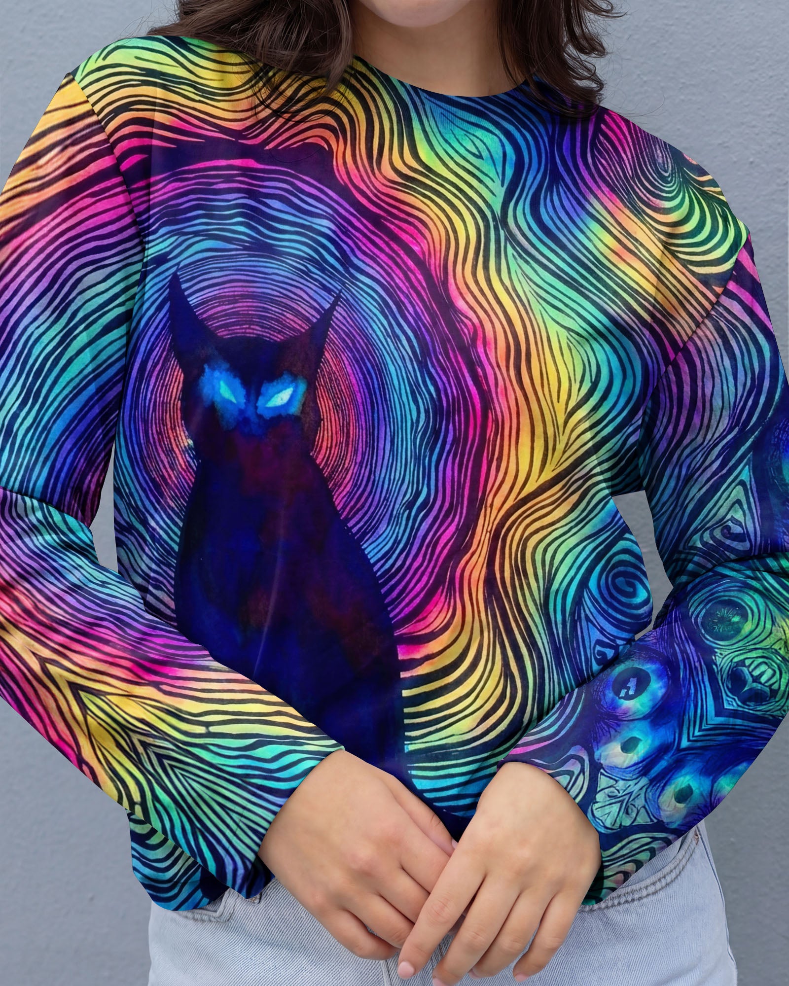 PSYCHEDELIC BLACK CAT ALL OVER PRINT - TLNT2803261